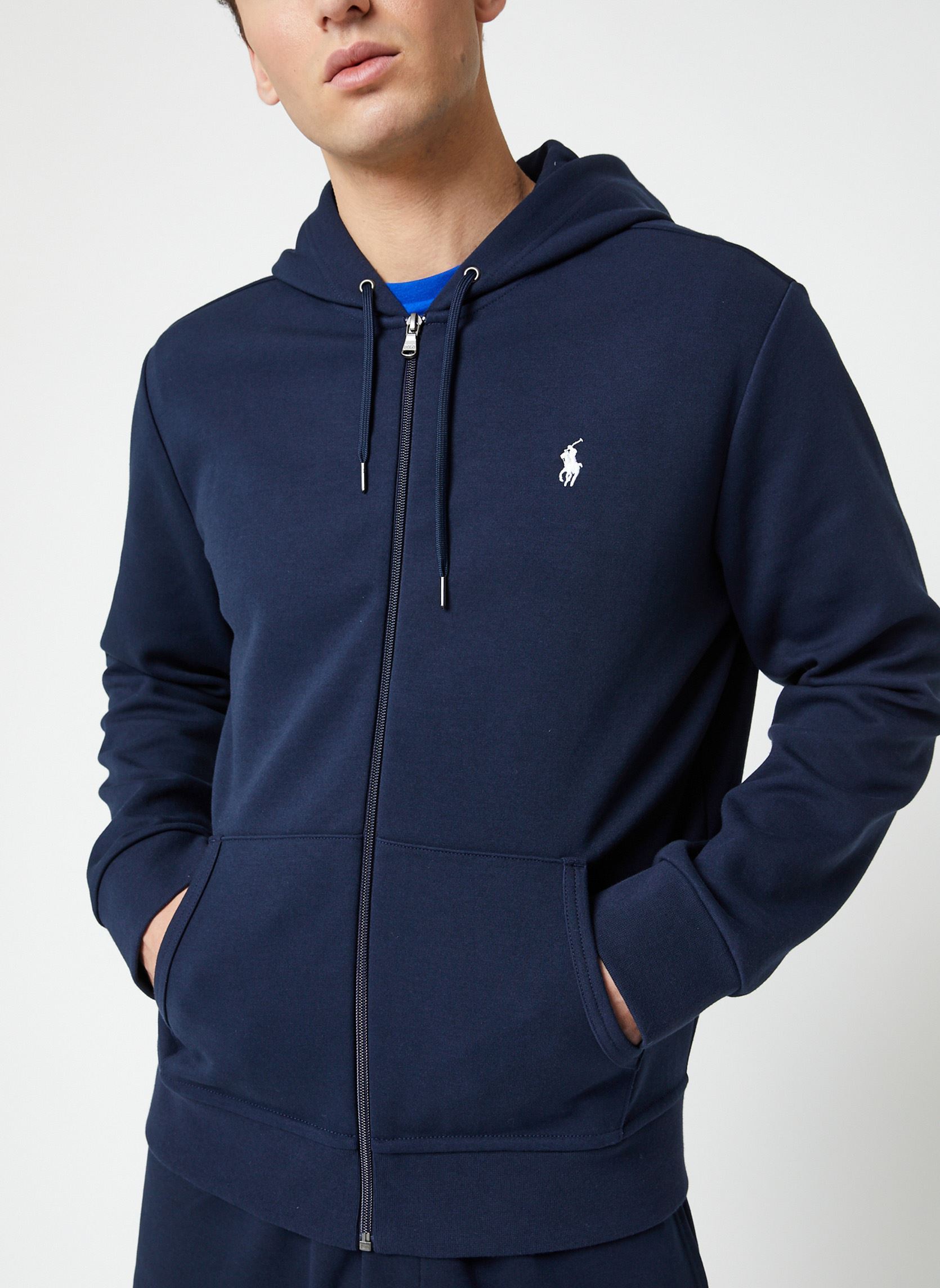 Sweat à Capuche Aviator Nation Bleu/rouge - Fermeture Complète Taille L Unisexe