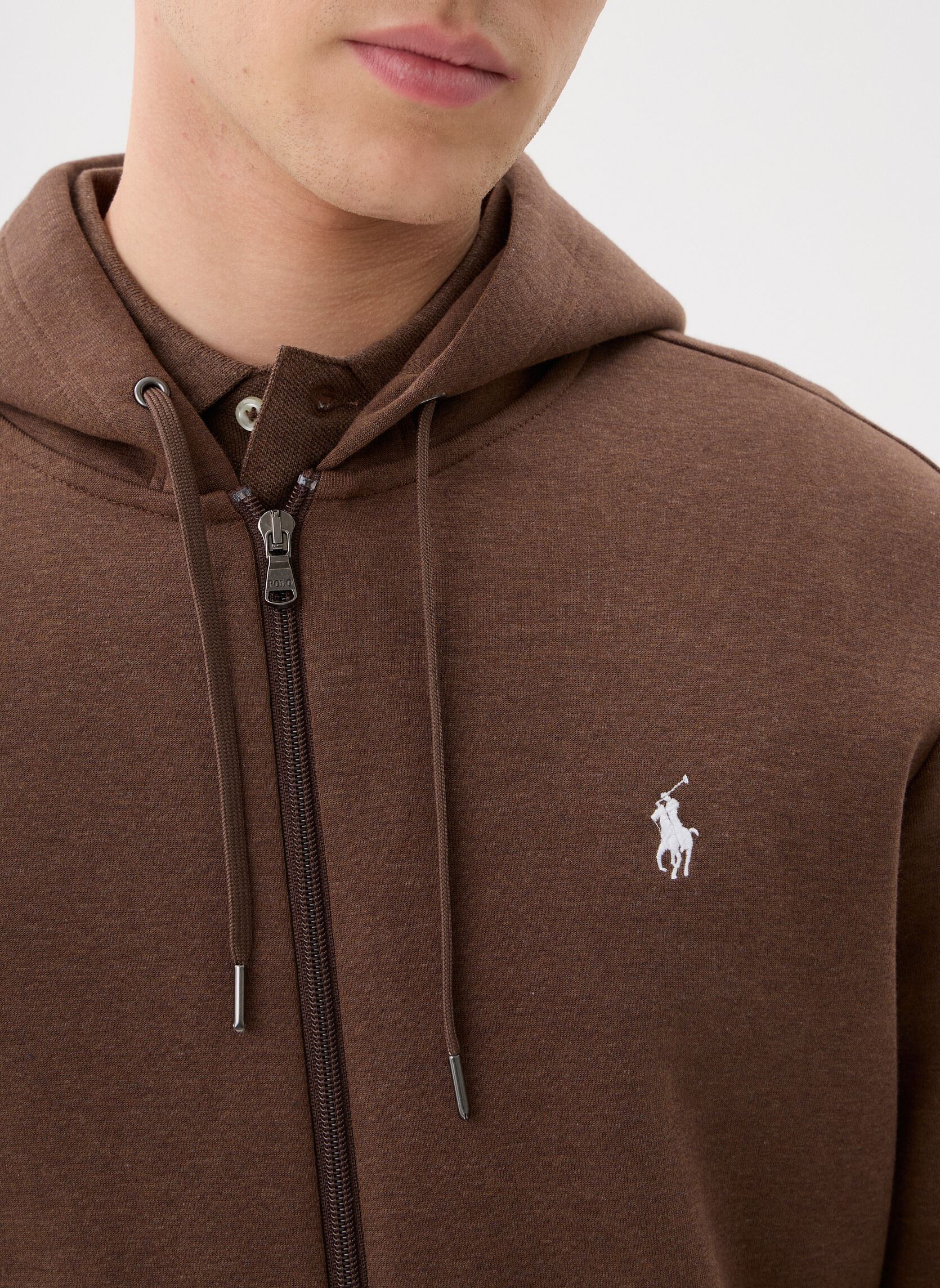 Sweats zippés Sweat À Capuche En Maille Double 7108882 homme marron Polo Ralph Lauren Sweats zippés Sweat À Capuche En Maille Double 7108882 homme marron NUTMEG BROWN HEATHER/C1730