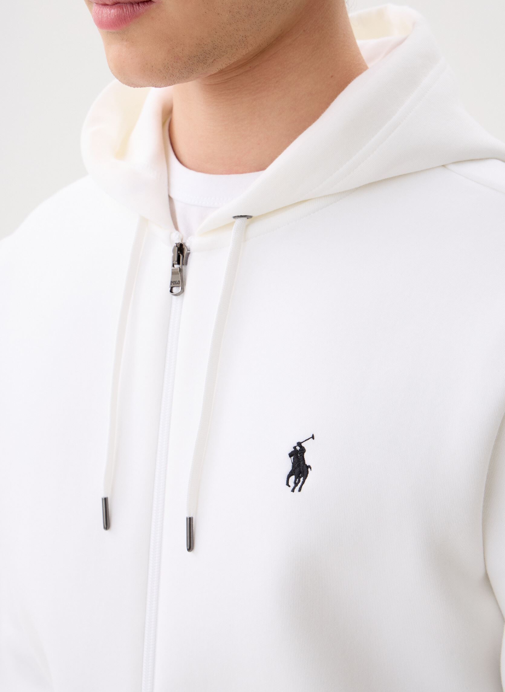 Sweaters met rits Sweat À Capuche En Maille Double 7108882 heren wit Polo Ralph Lauren Sweaters met rits Sweat À Capuche En Maille Double 7108882 heren wit WHITE/C9760