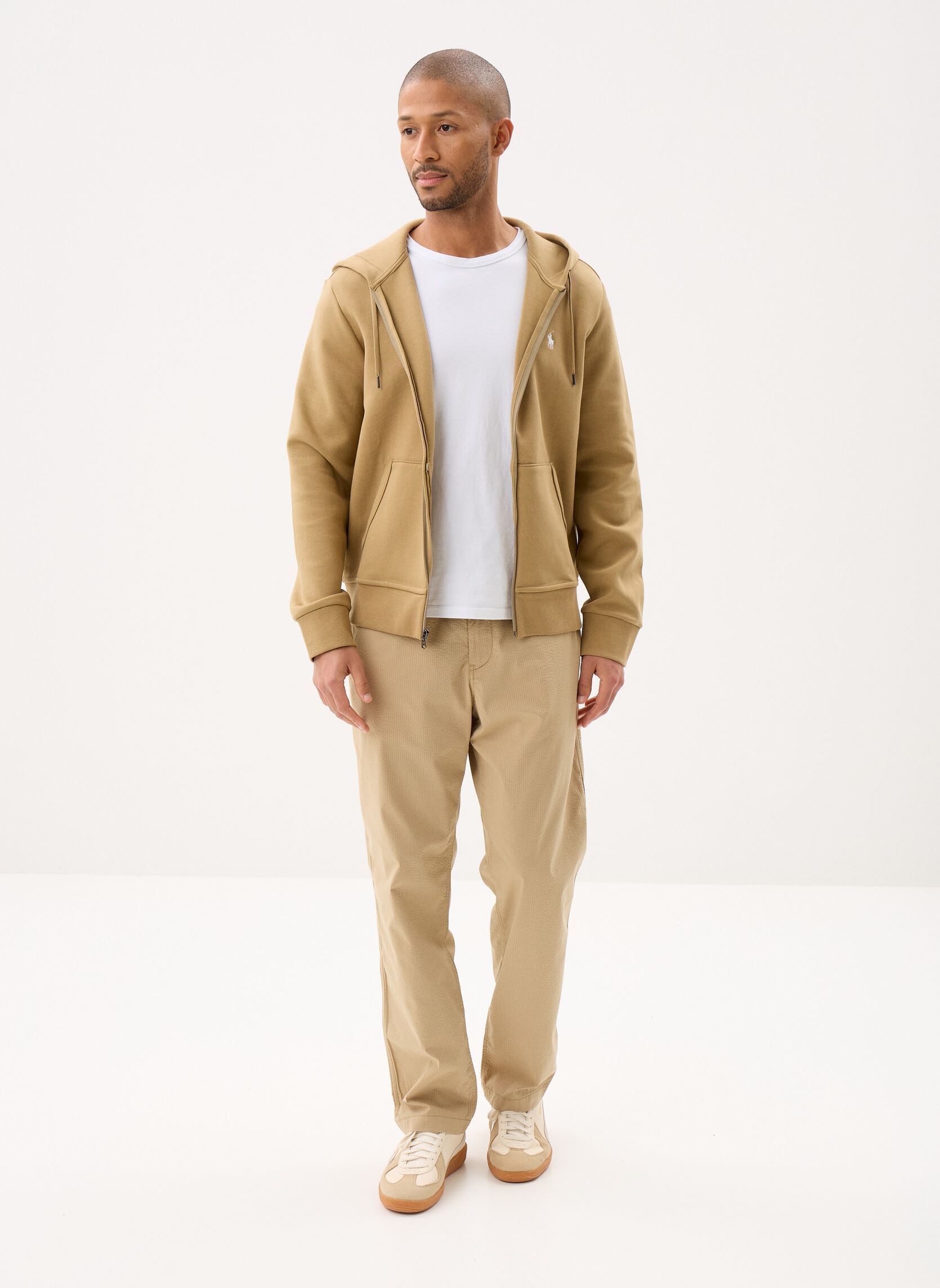 Sweats zippés Sweat À Capuche En Maille Double 7108882 homme jaune Polo Ralph Lauren Sweats zippés Sweat À Capuche En Maille Double 7108882 homme jaune DESERT TAN/C1730