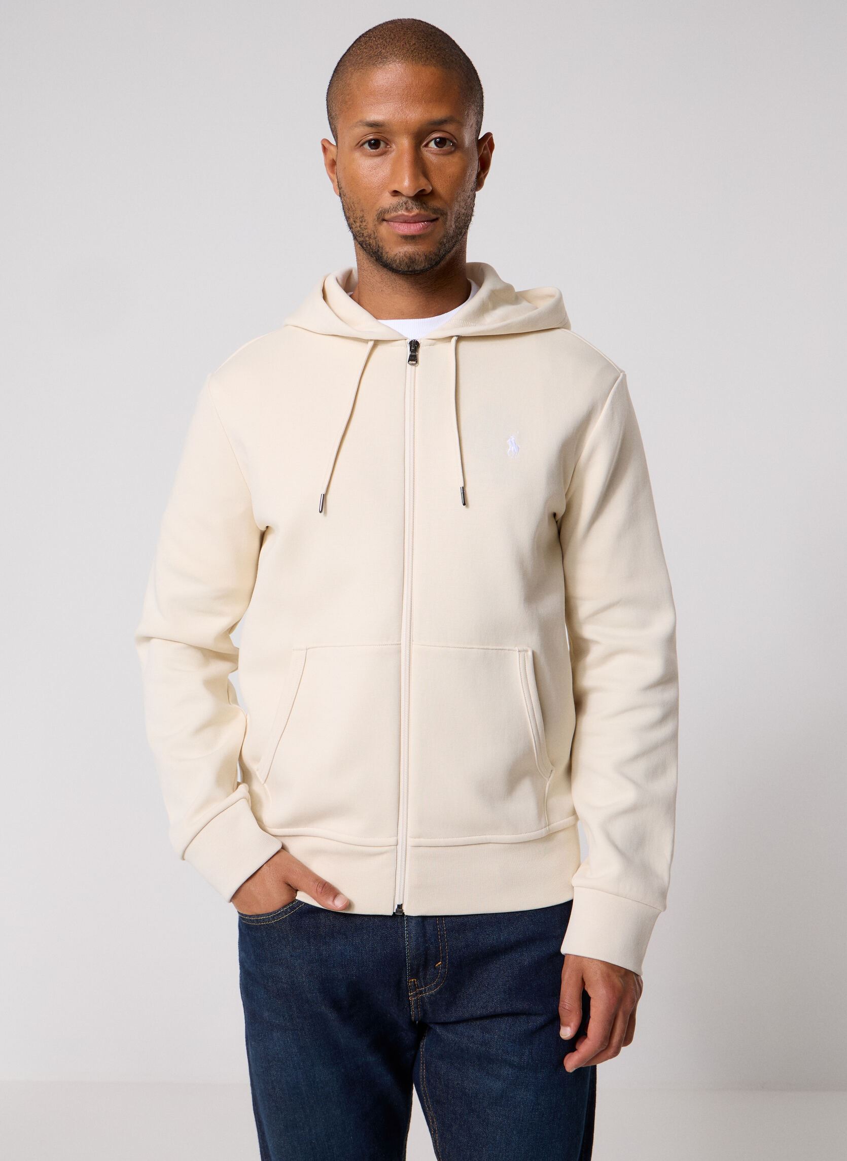 Sweats zippés Sweat À Capuche En Maille Double 7108882 homme beige Polo Ralph Lauren Sweats zippés Sweat À Capuche En Maille Double 7108882 homme beige GUIDE CREAM/C1730