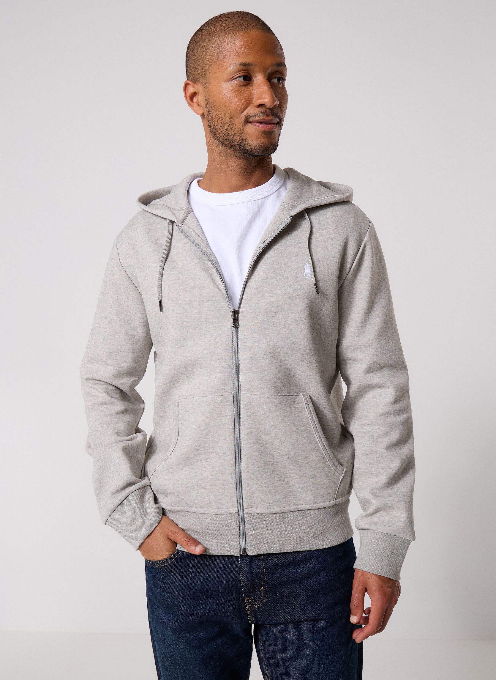 Sweats zippés Sweat À Capuche En Maille Double 7108882 homme gris Polo Ralph Lauren Sweats zippés Sweat À Capuche En Maille Double 7108882 homme gris DARK SPORT HEATHER/C1730