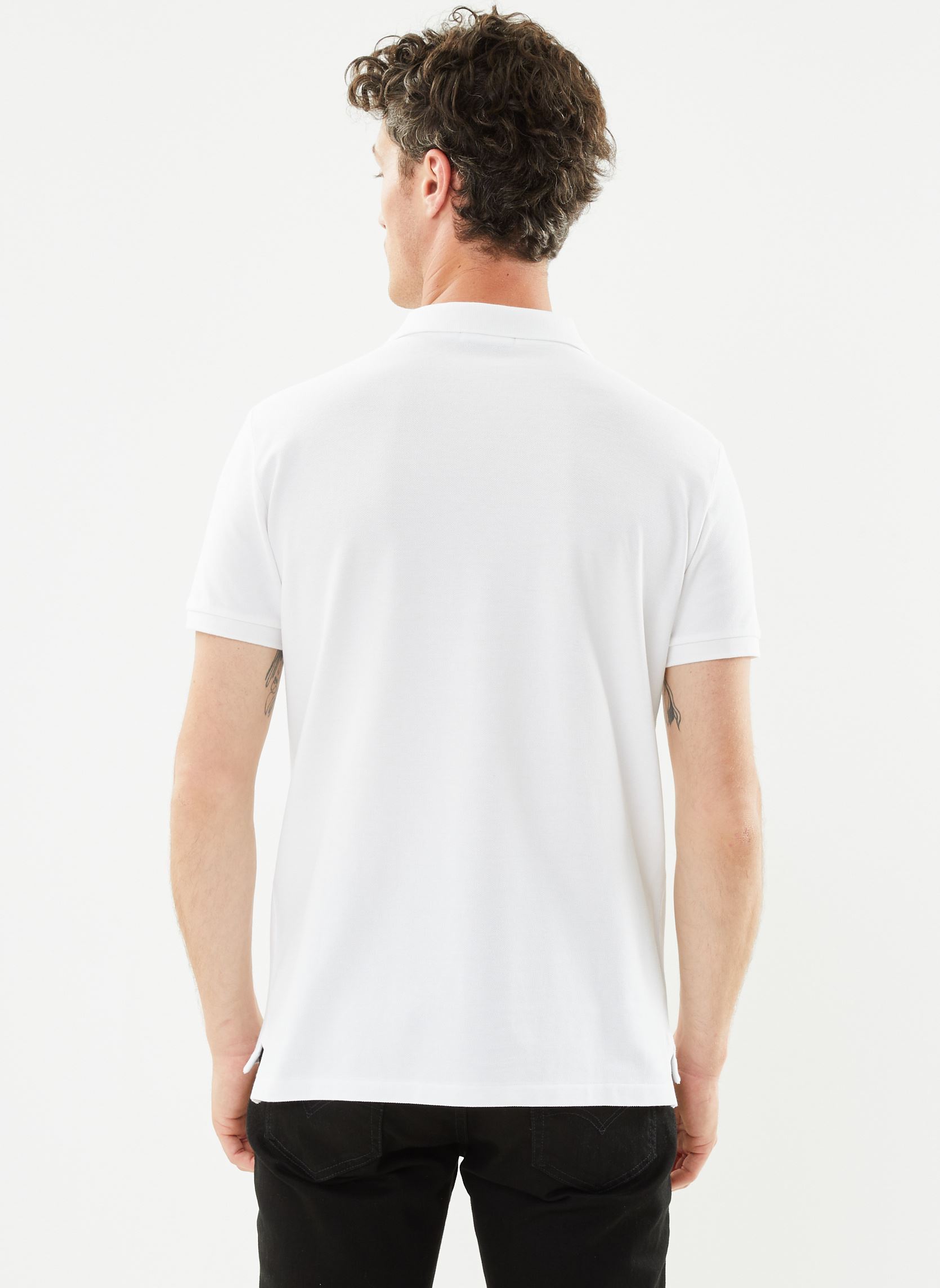 Polos Polo coupe ajustée en piqué 710666998 homme blanc Polo Ralph Lauren Polos Polo coupe ajustée en piqué 710666998 homme blanc WHITE