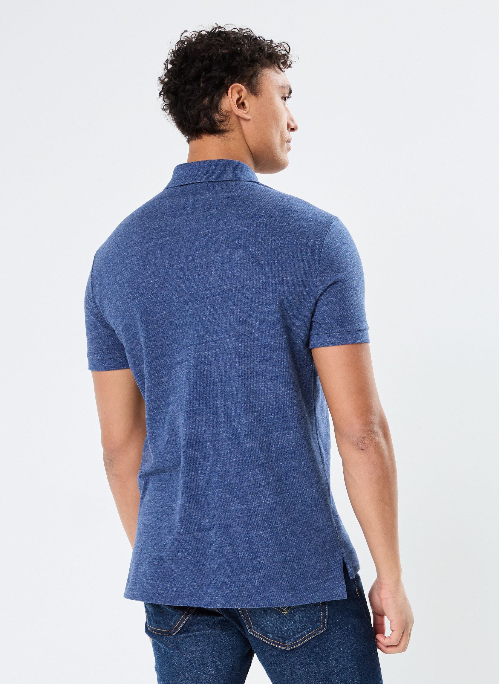 Polos Polo coupe ajustée en piqué 710666998 homme bleu Polo Ralph Lauren Polos Polo coupe ajustée en piqué 710666998 homme bleu CLASSIC ROYAL HEATHER