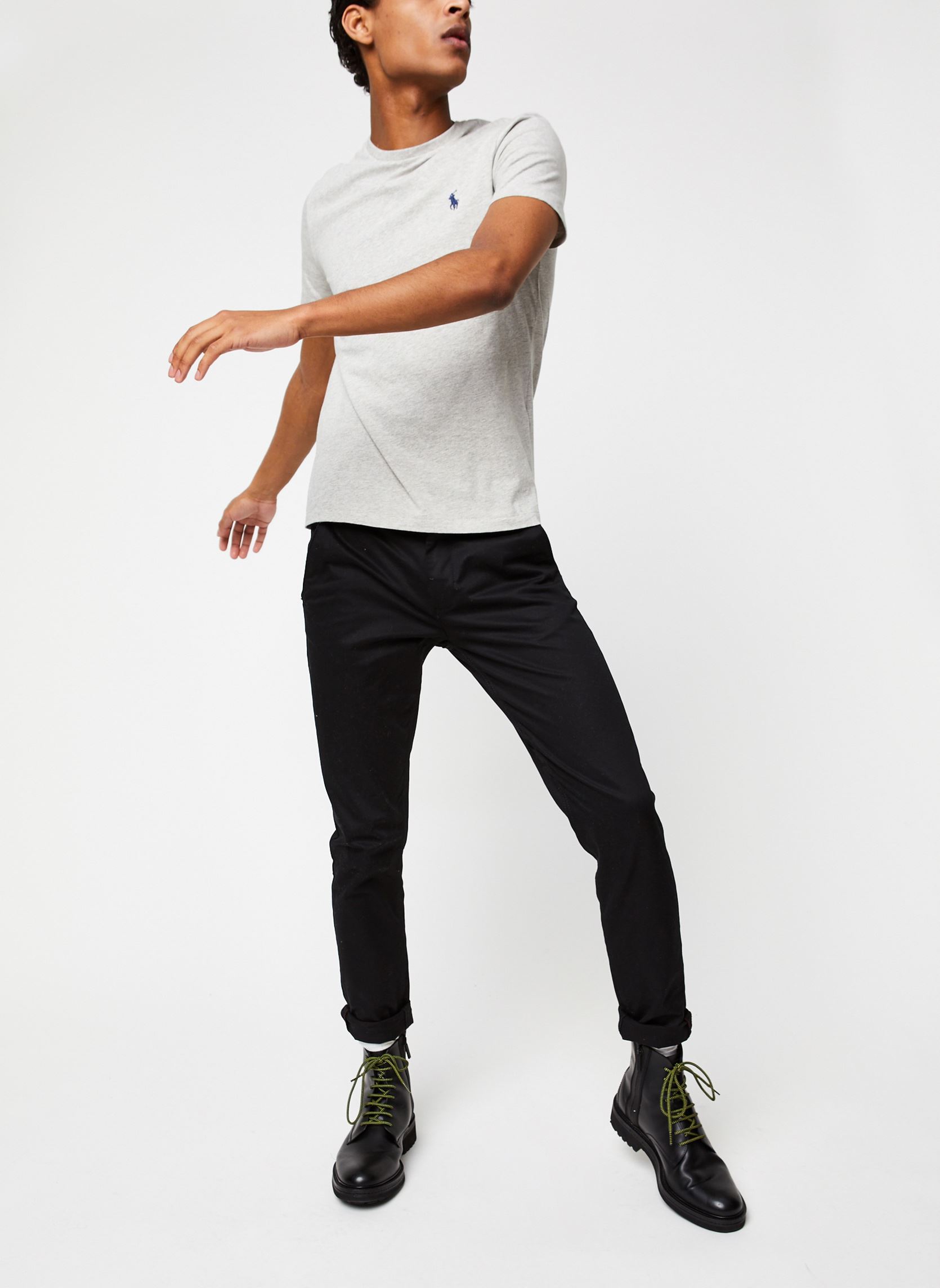 Tee-shirts T-shirt ajusté à col rond en jersey homme gris Polo Ralph Lauren Tee-shirts T-shirt ajusté à col rond en jersey homme gris NEW GREY HEATHER