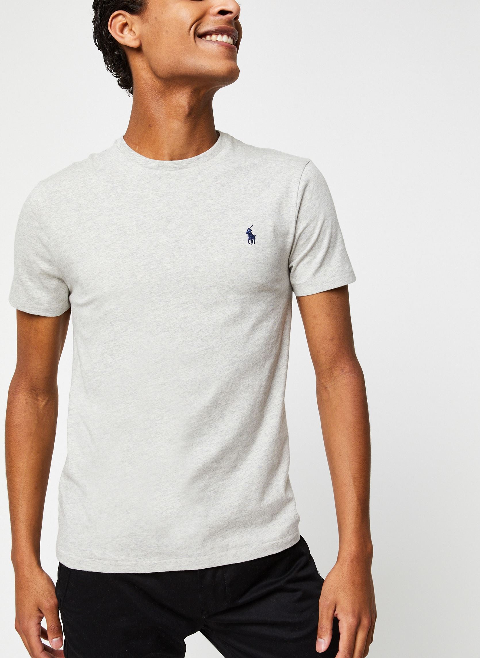 Tee-shirts T-shirt ajusté à col rond en jersey homme gris Polo Ralph Lauren Tee-shirts T-shirt ajusté à col rond en jersey homme gris NEW GREY HEATHER