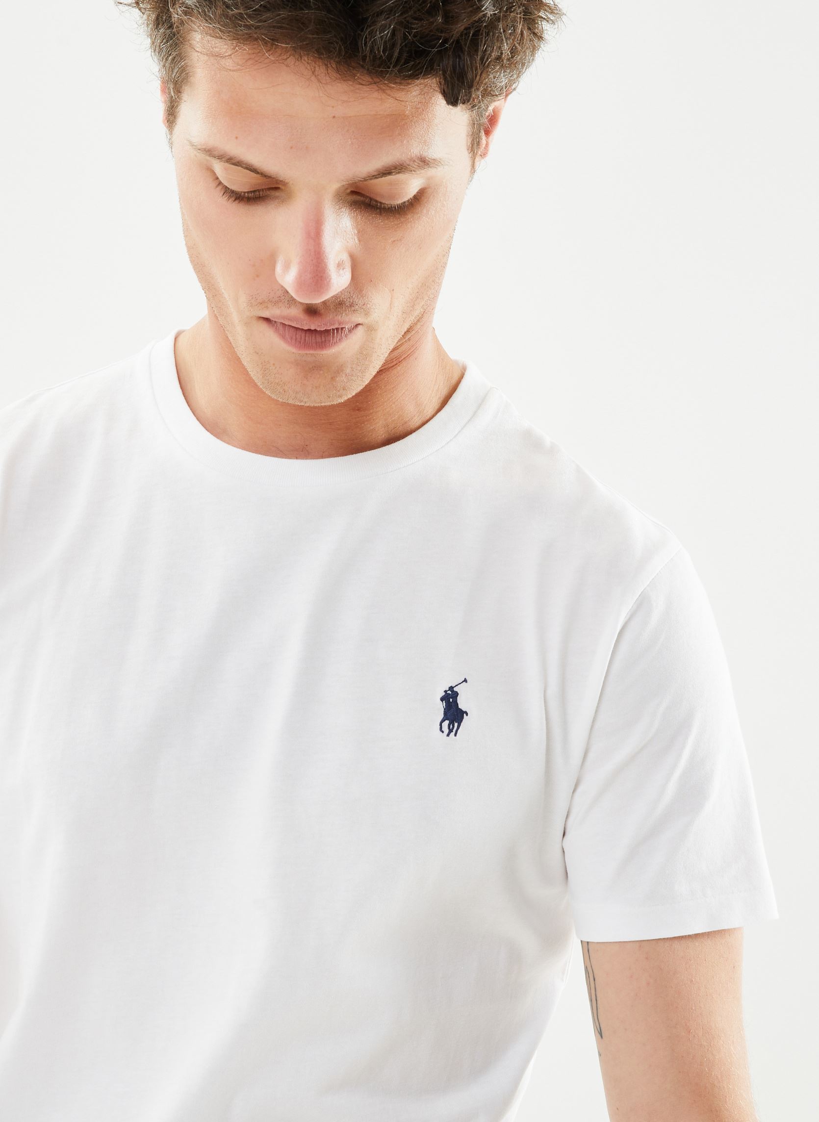 Tee-shirts T-shirt ajusté à col rond en jersey homme blanc Polo Ralph Lauren Tee-shirts T-shirt ajusté à col rond en jersey homme blanc WHITE