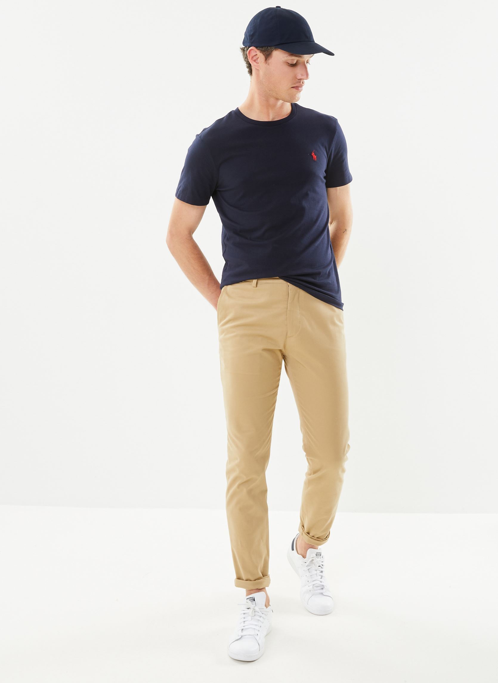 Tee-shirts T-shirt ajusté à col rond en jersey homme bleu Polo Ralph Lauren Tee-shirts T-shirt ajusté à col rond en jersey homme bleu INK