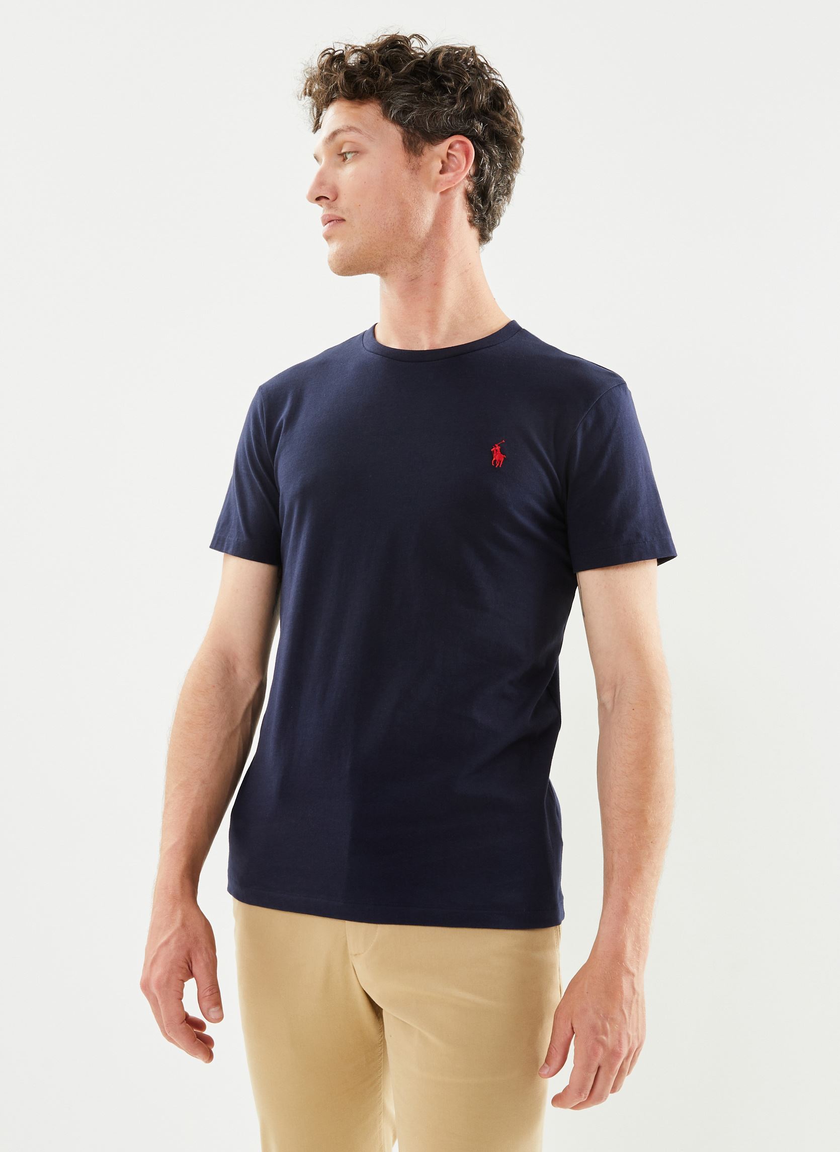 Tee-shirts T-shirt ajusté à col rond en jersey homme bleu Polo Ralph Lauren Tee-shirts T-shirt ajusté à col rond en jersey homme bleu INK