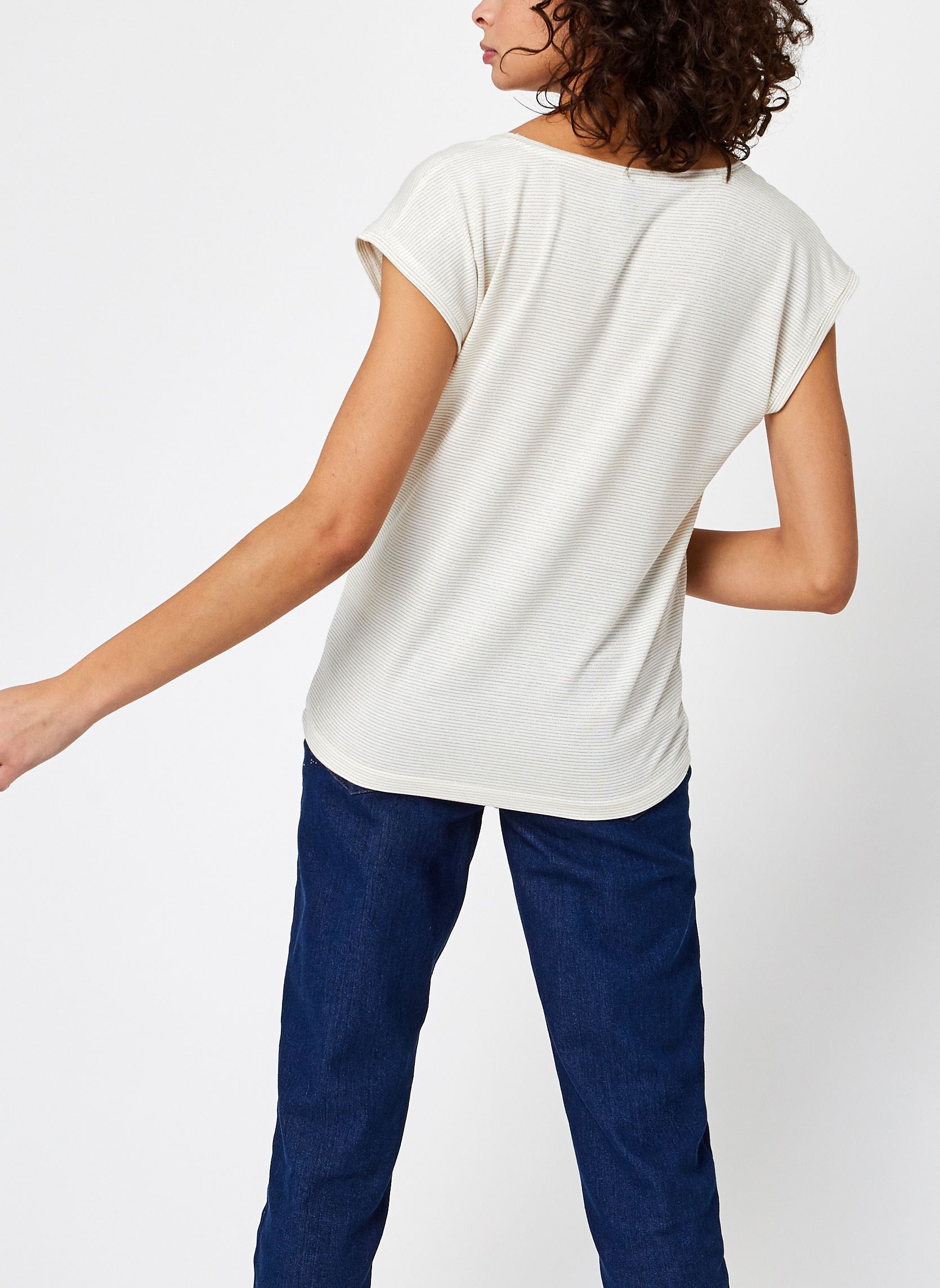 Tee-shirts T-Shirt Pcbillo Tee Lurex Stripes Noos femme blanc Pieces Tee-shirts T-Shirt Pcbillo Tee Lurex Stripes Noos femme blanc Bright white