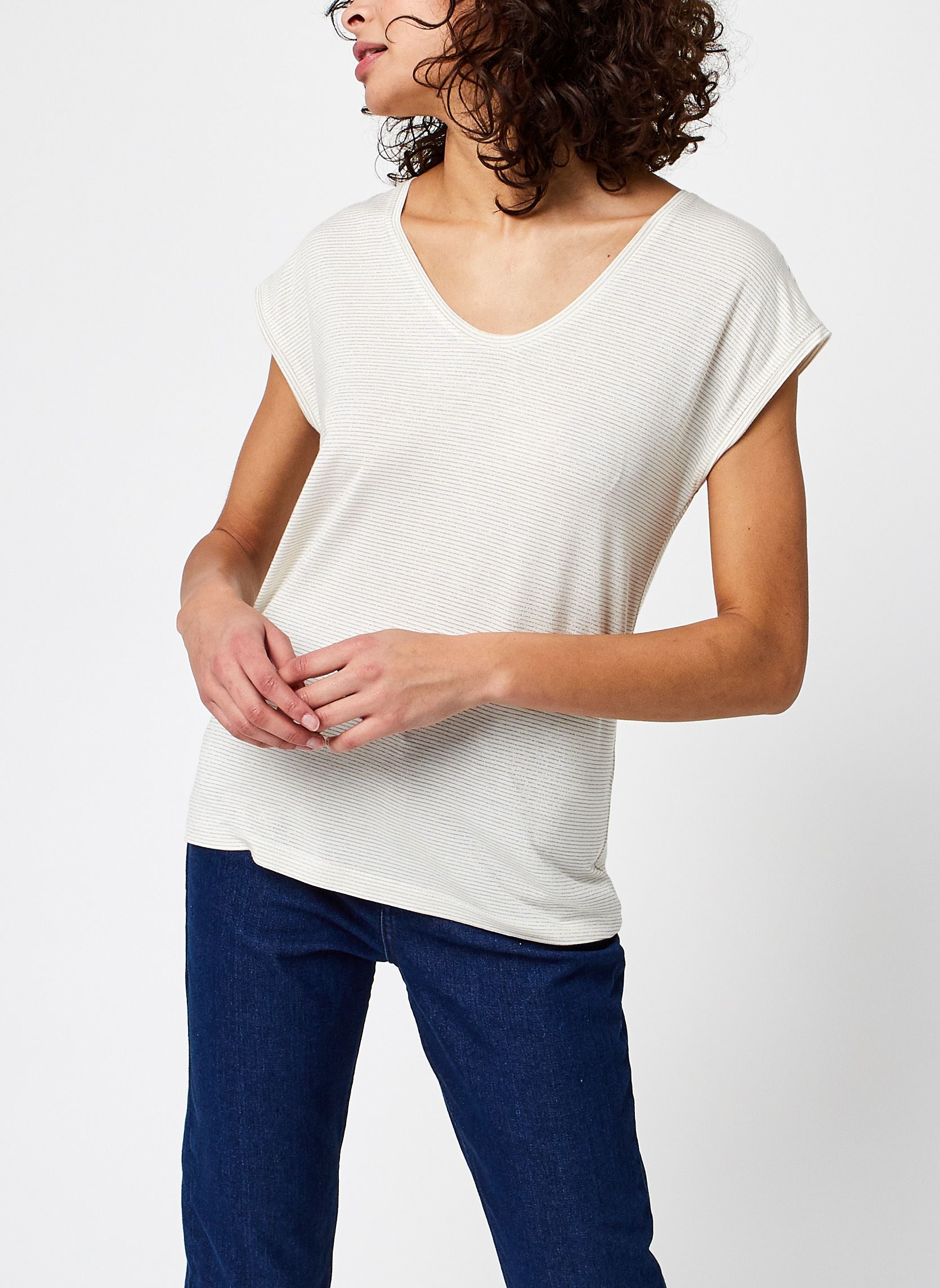 Tee-shirts T-Shirt Pcbillo Tee Lurex Stripes Noos femme blanc Pieces Tee-shirts T-Shirt Pcbillo Tee Lurex Stripes Noos femme blanc Bright white