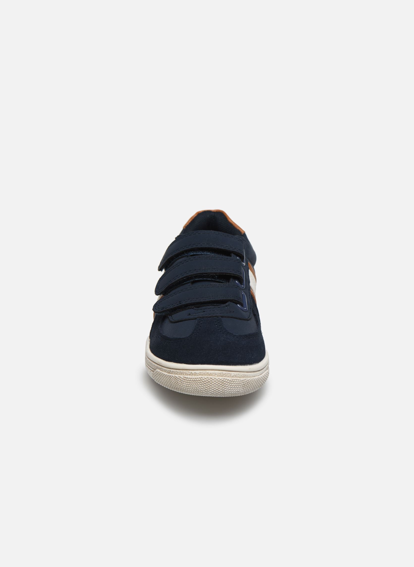 Baskets basses KG - Basket basse 3 velcros cuir garçon bleu Vertbaudet Baskets basses KG - Basket basse 3 velcros cuir garçon bleu Marine