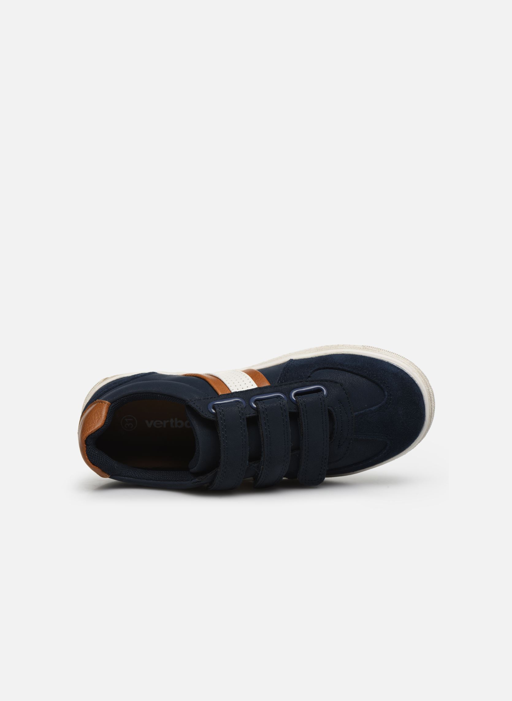 Baskets basses KG - Basket basse 3 velcros cuir garçon bleu Vertbaudet Baskets basses KG - Basket basse 3 velcros cuir garçon bleu Marine