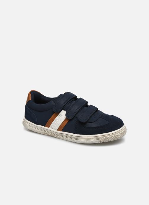 Vertbaudet Lage sneakers KG - Basket basse 3 velcros cuir jongens blauw