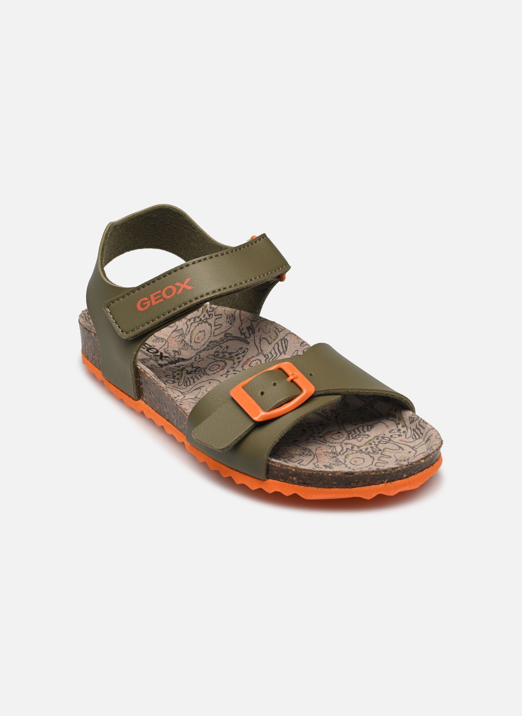 Sandales J Ghita Boy J028LB garçon vert Geox Sandales J Ghita Boy J028LB garçon vert MILITAIRE/ORANGE