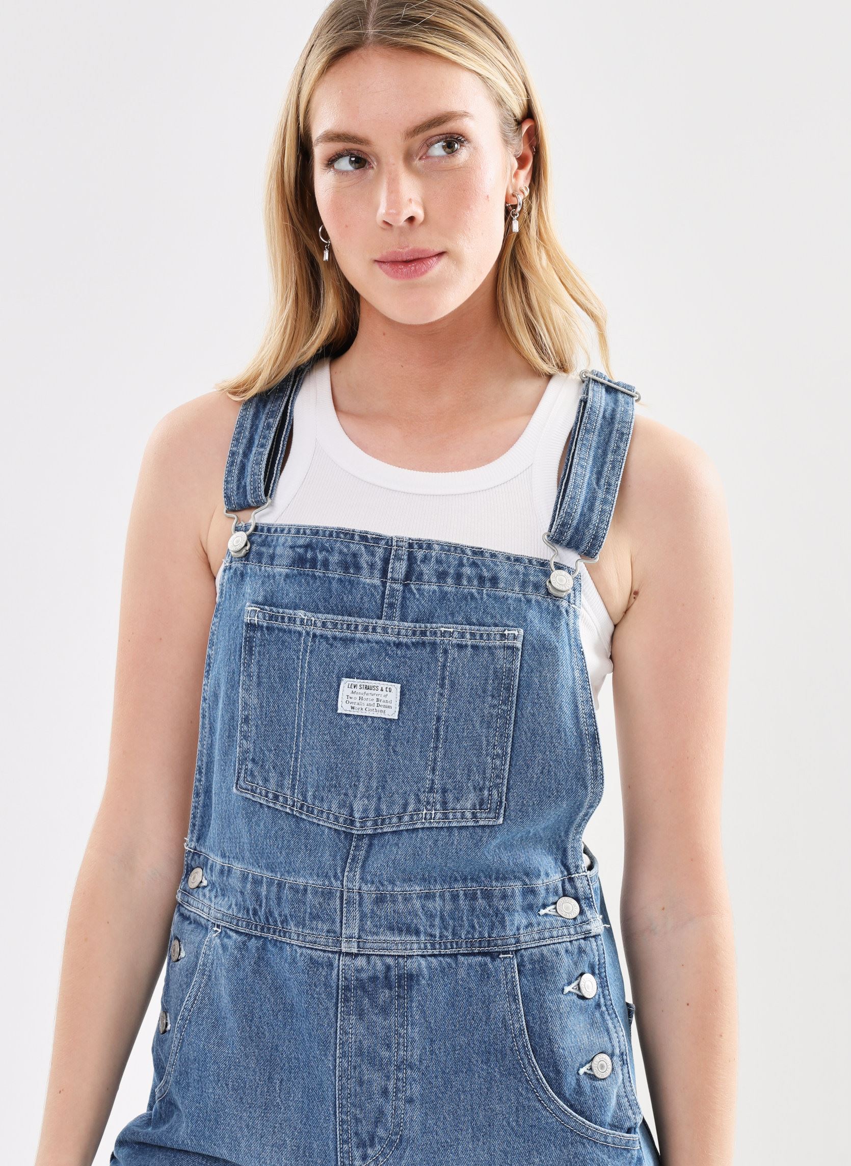 Salopettes Vintage Shortall femme bleu Levi's Salopettes Vintage Shortall femme bleu Mend Me Not