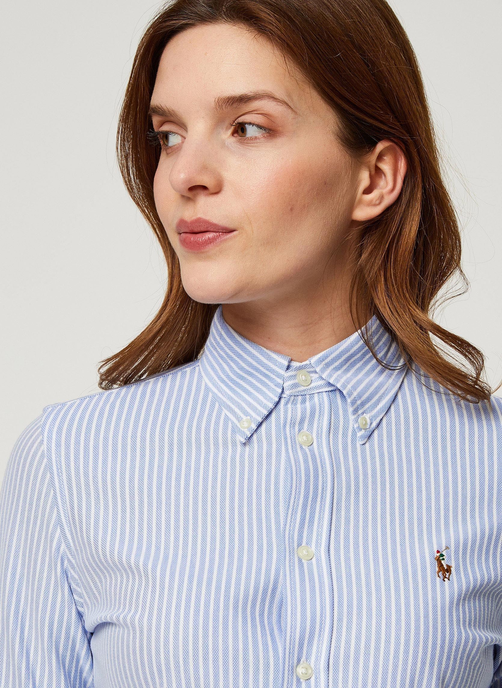 Hemden Chemise Oxford coton piqué rayé dames blauw Polo Ralph Lauren Hemden Chemise Oxford coton piqué rayé dames blauw HARBOR ISLAND BLUEWHITE