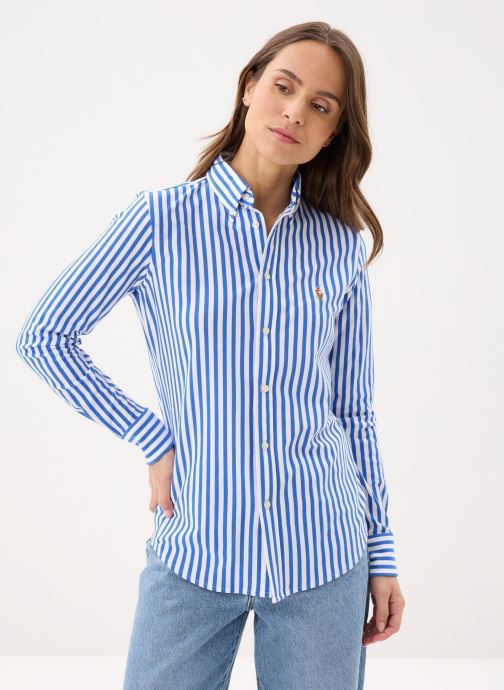 Polo Ralph Lauren Hemden Chemise Oxford coton piqué rayé damen blau