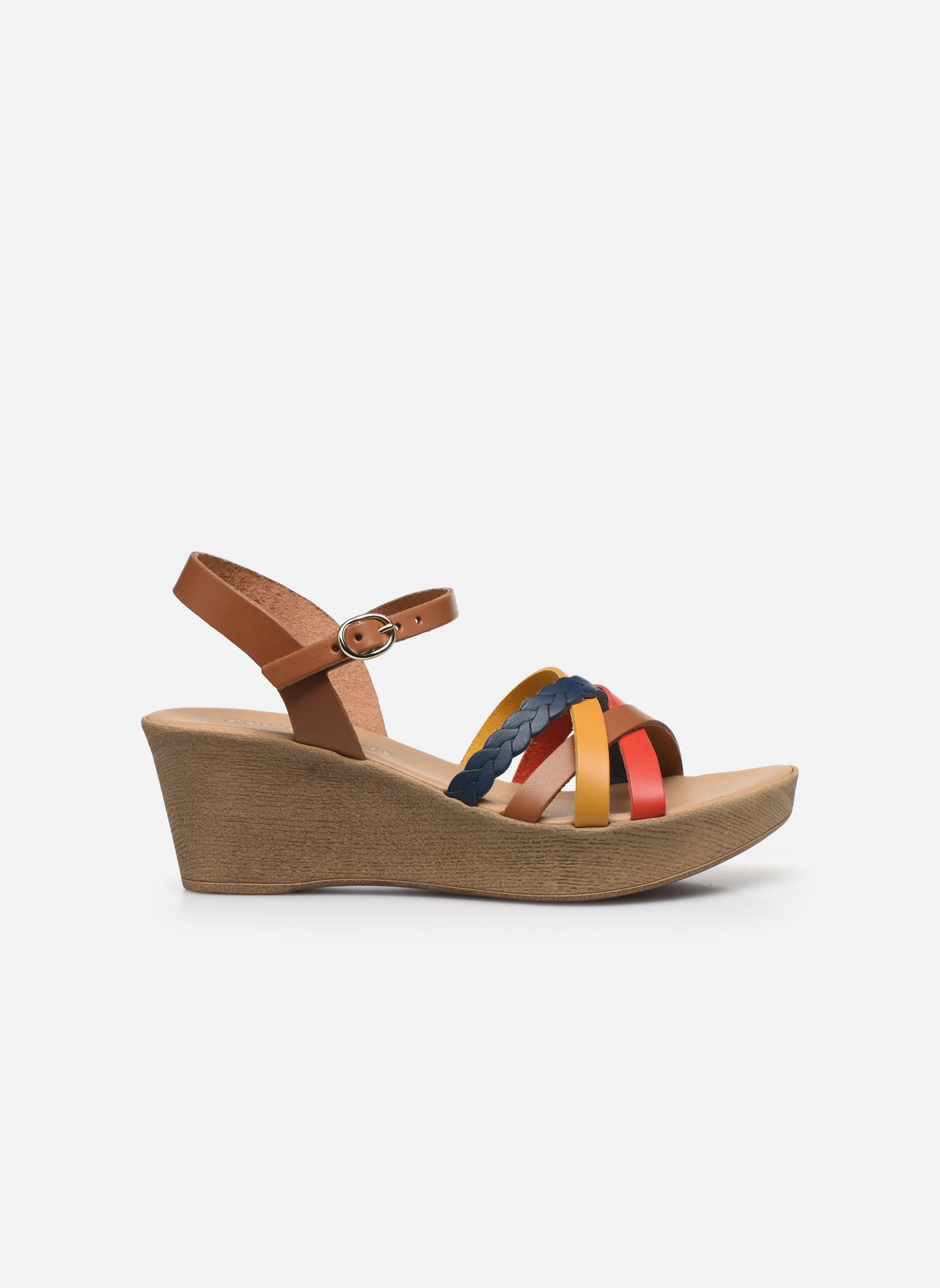 Sandalen met sleehak en plateau Dopila - sandales compensées dames meerkleurig Georgia Rose Sandalen met sleehak en plateau Dopila - sandales compensées dames meerkleurig CUIR LISSE MULTICOLOR