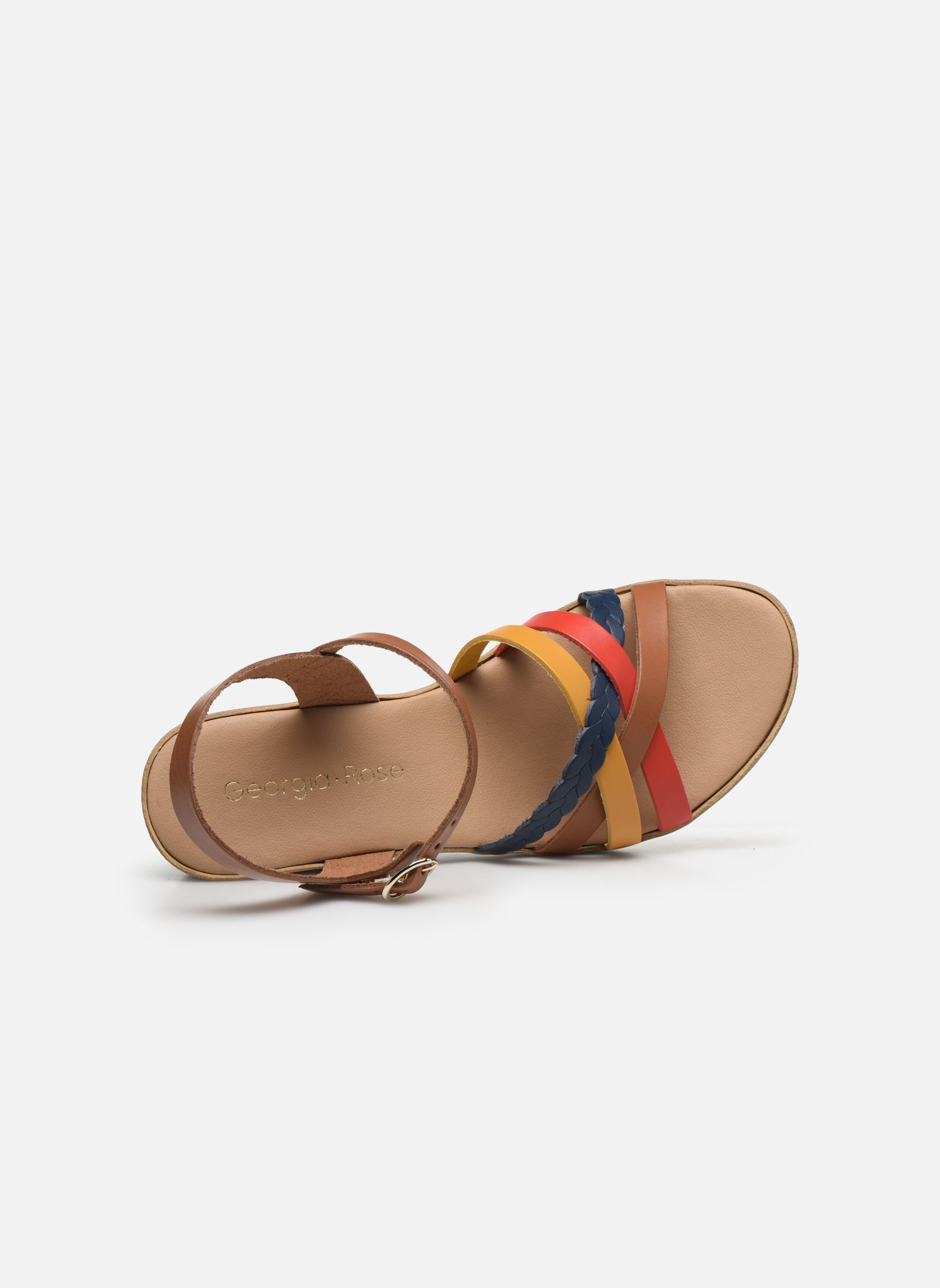 Sandalen met sleehak en plateau Dopila - sandales compensées dames meerkleurig Georgia Rose Sandalen met sleehak en plateau Dopila - sandales compensées dames meerkleurig CUIR LISSE MULTICOLOR