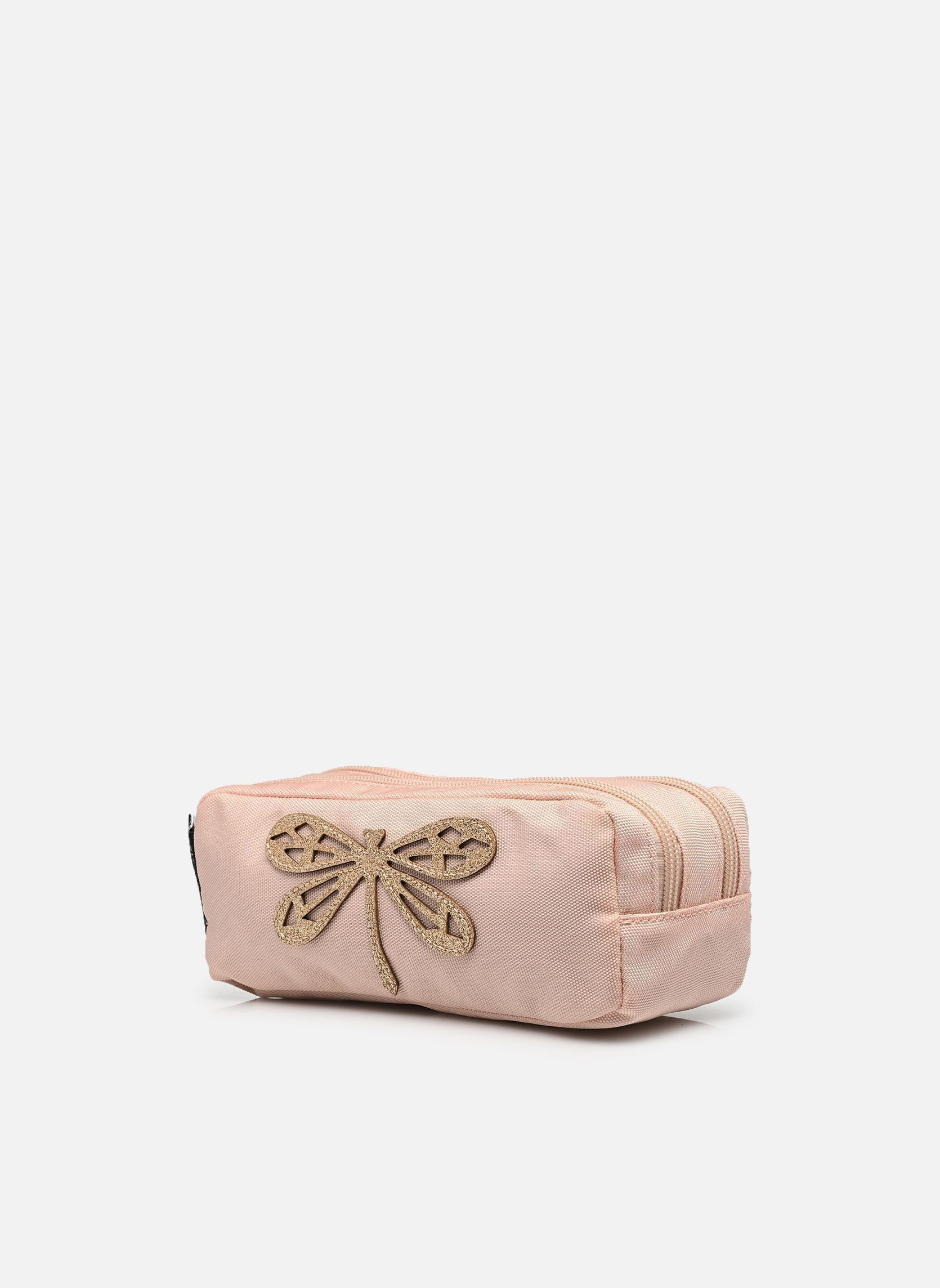 Trousses scolaire Trousse double fille rose Caramel & Cie Trousses scolaire Trousse double fille rose LIBELLULE ROSE