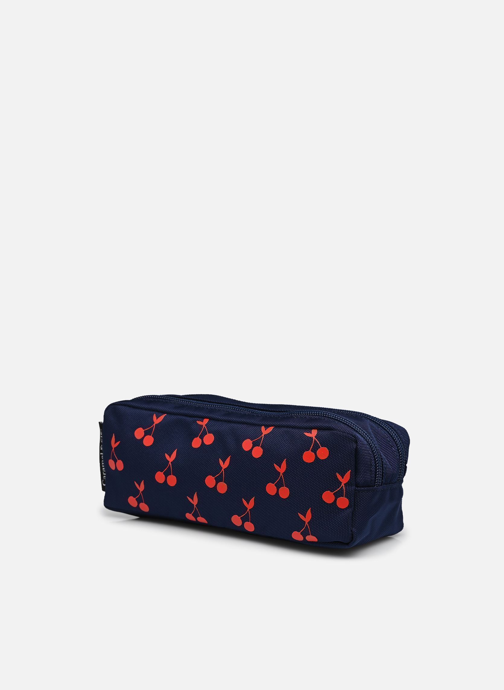 Trousses scolaire Trousse double fille bleu Caramel & Cie Trousses scolaire Trousse double fille bleu VELVET CHERRIES