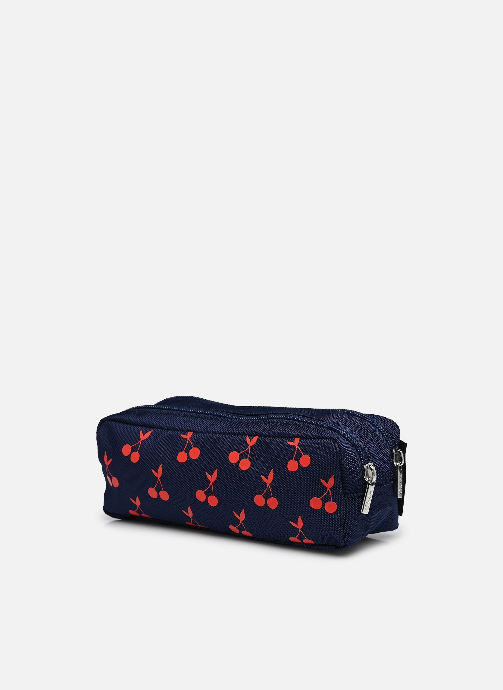 Trousses scolaire Trousse double fille bleu Caramel & Cie Trousses scolaire Trousse double fille bleu VELVET CHERRIES