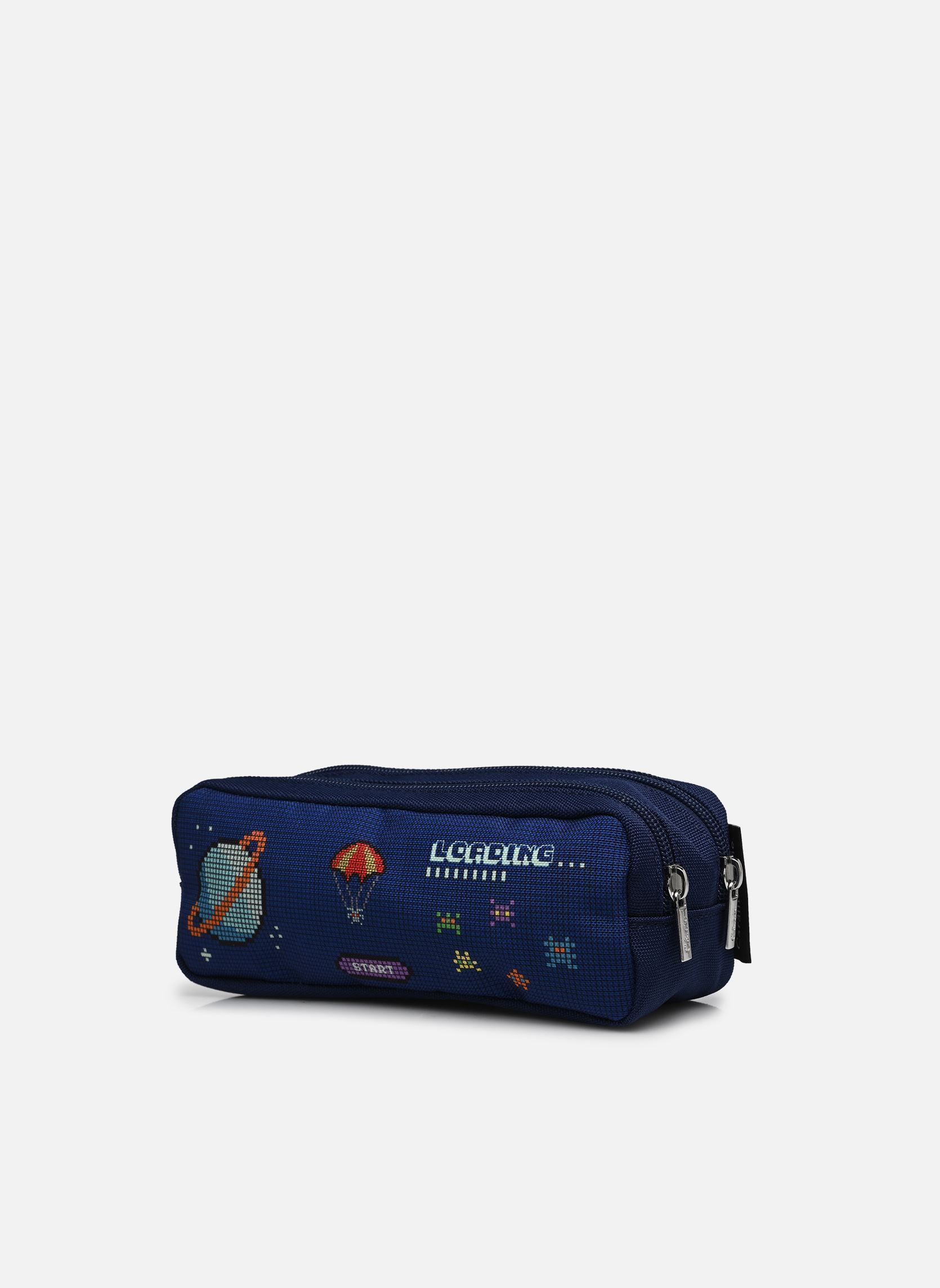 Trousses scolaire Trousse double garçon bleu Caramel & Cie Trousses scolaire Trousse double garçon bleu PIXEL ART