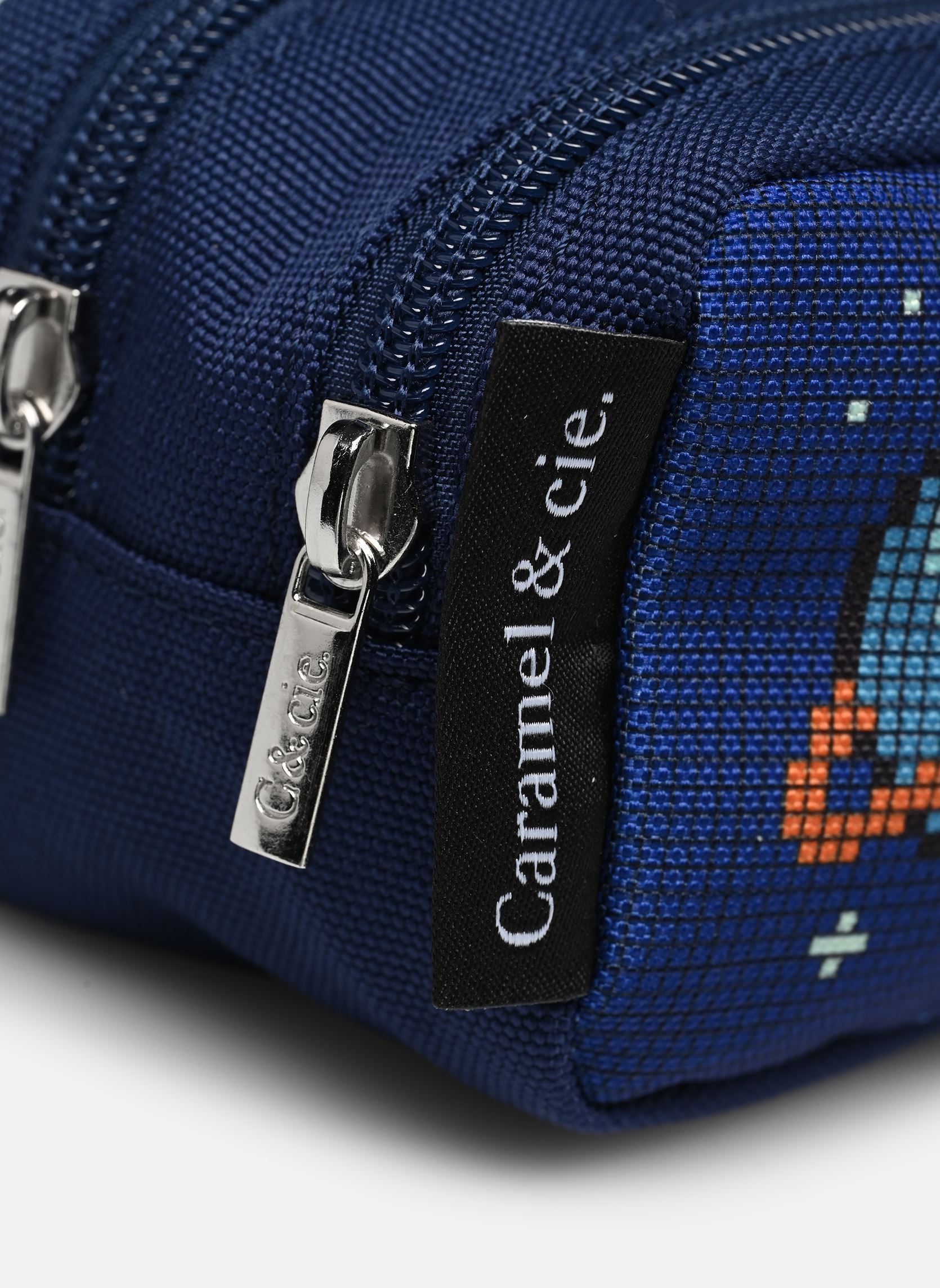 Trousses scolaire Trousse double garçon bleu Caramel & Cie Trousses scolaire Trousse double garçon bleu PIXEL ART