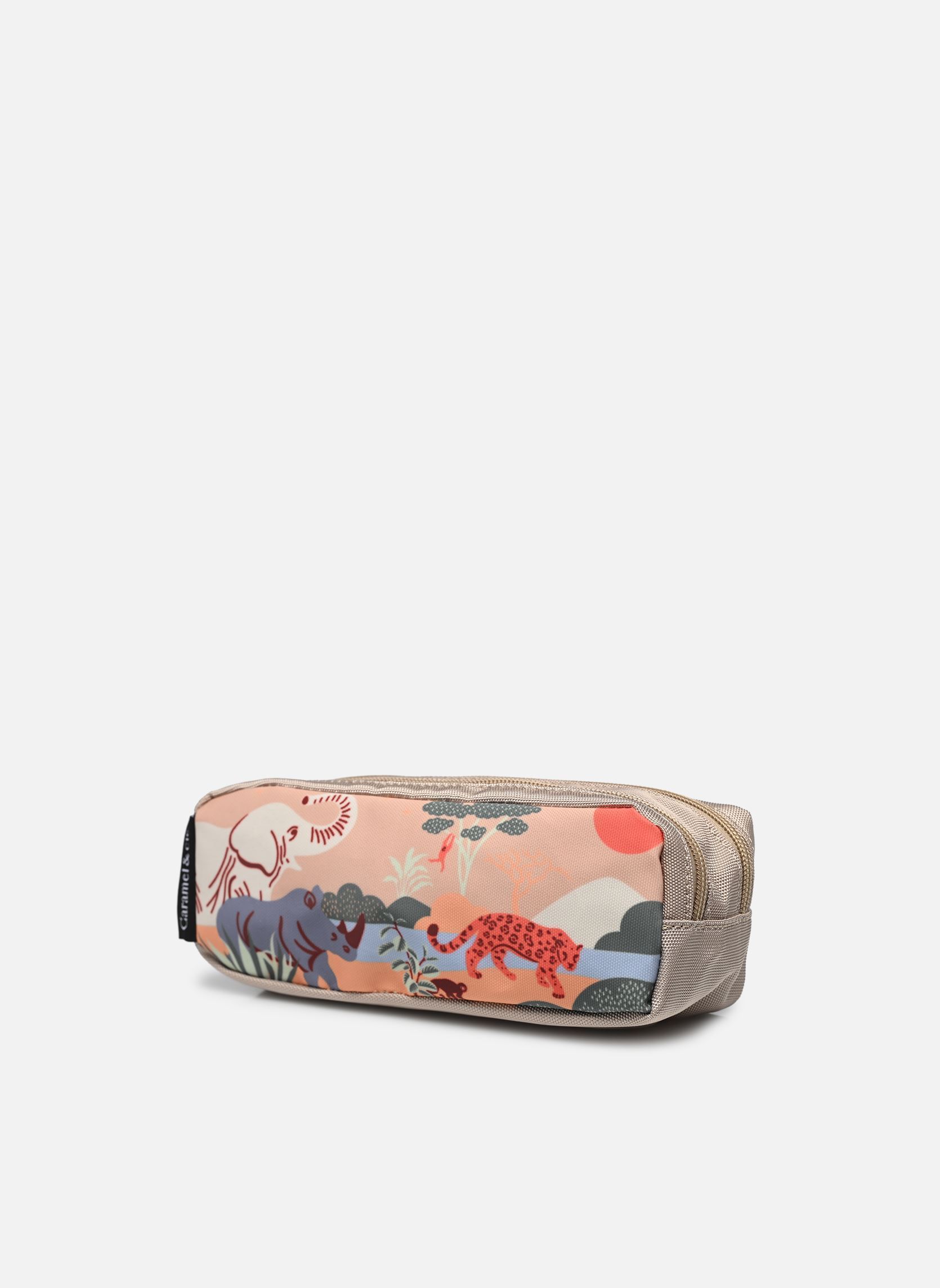 Schulmäppchen Trousse double jungen beige Caramel & Cie Schulmäppchen Trousse double jungen beige SAFARI