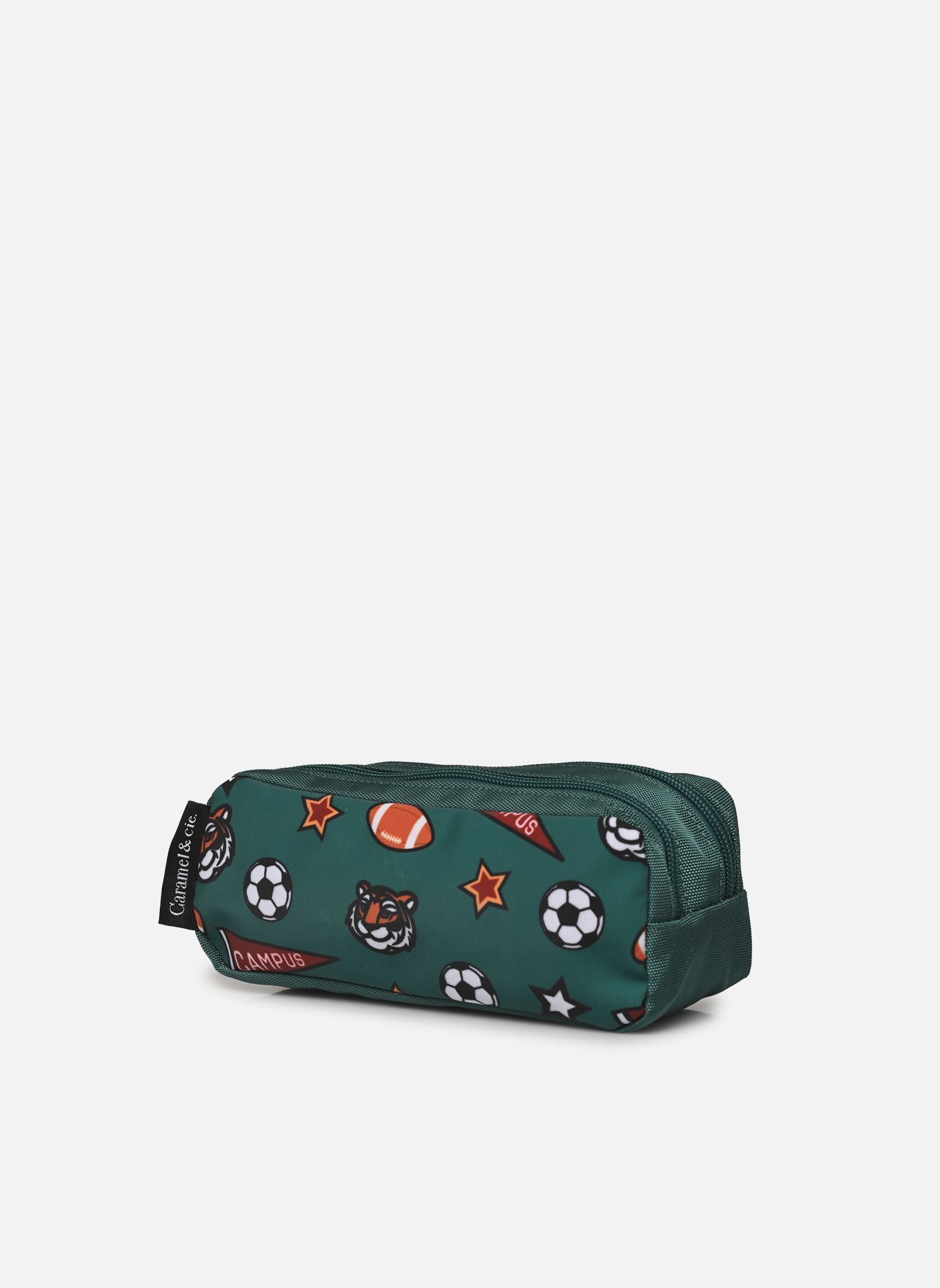 Trousses scolaire Trousse double garçon vert Caramel & Cie Trousses scolaire Trousse double garçon vert GREEN ACADEMY
