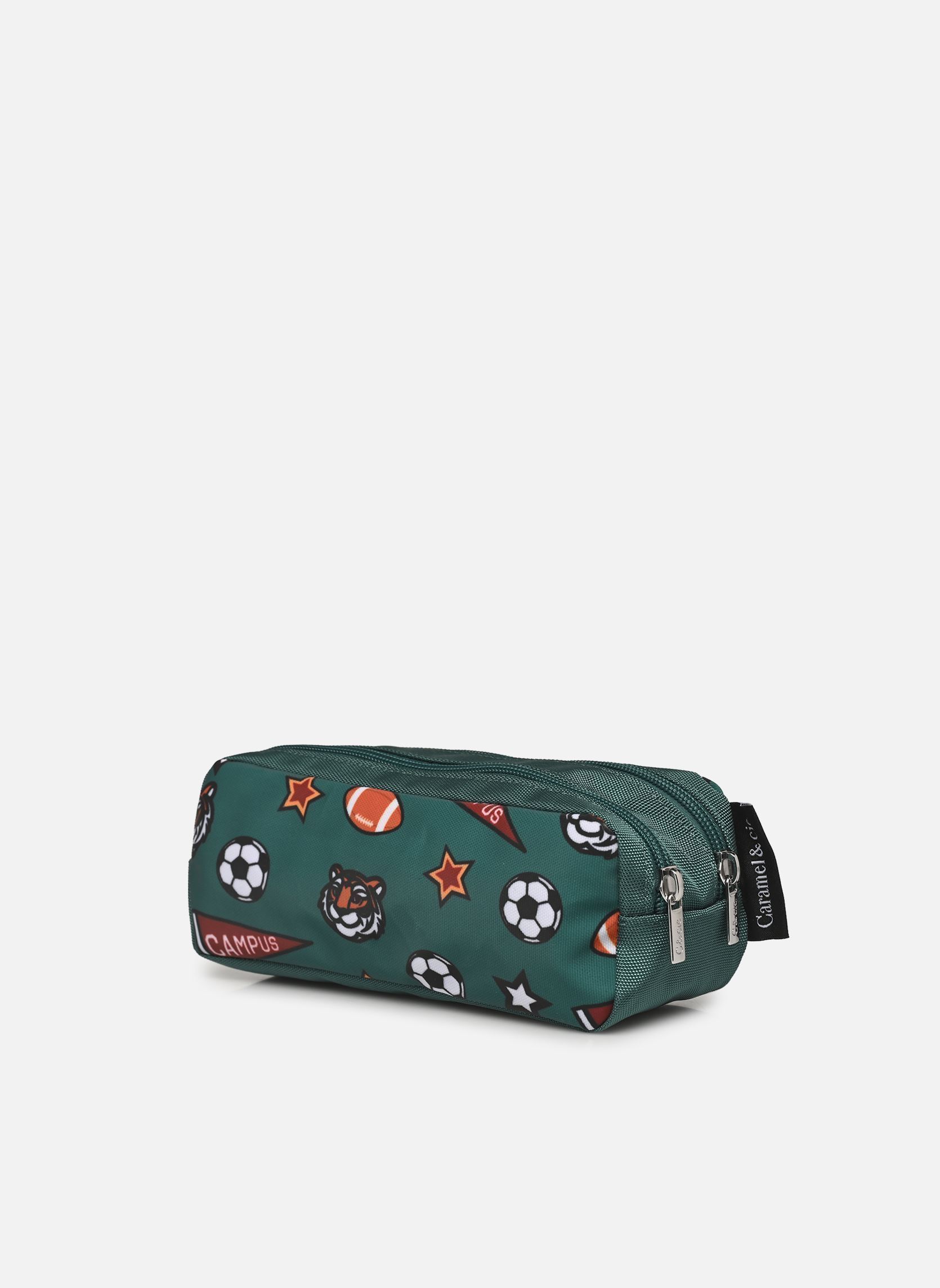 Trousses scolaire Trousse double garçon vert Caramel & Cie Trousses scolaire Trousse double garçon vert GREEN ACADEMY