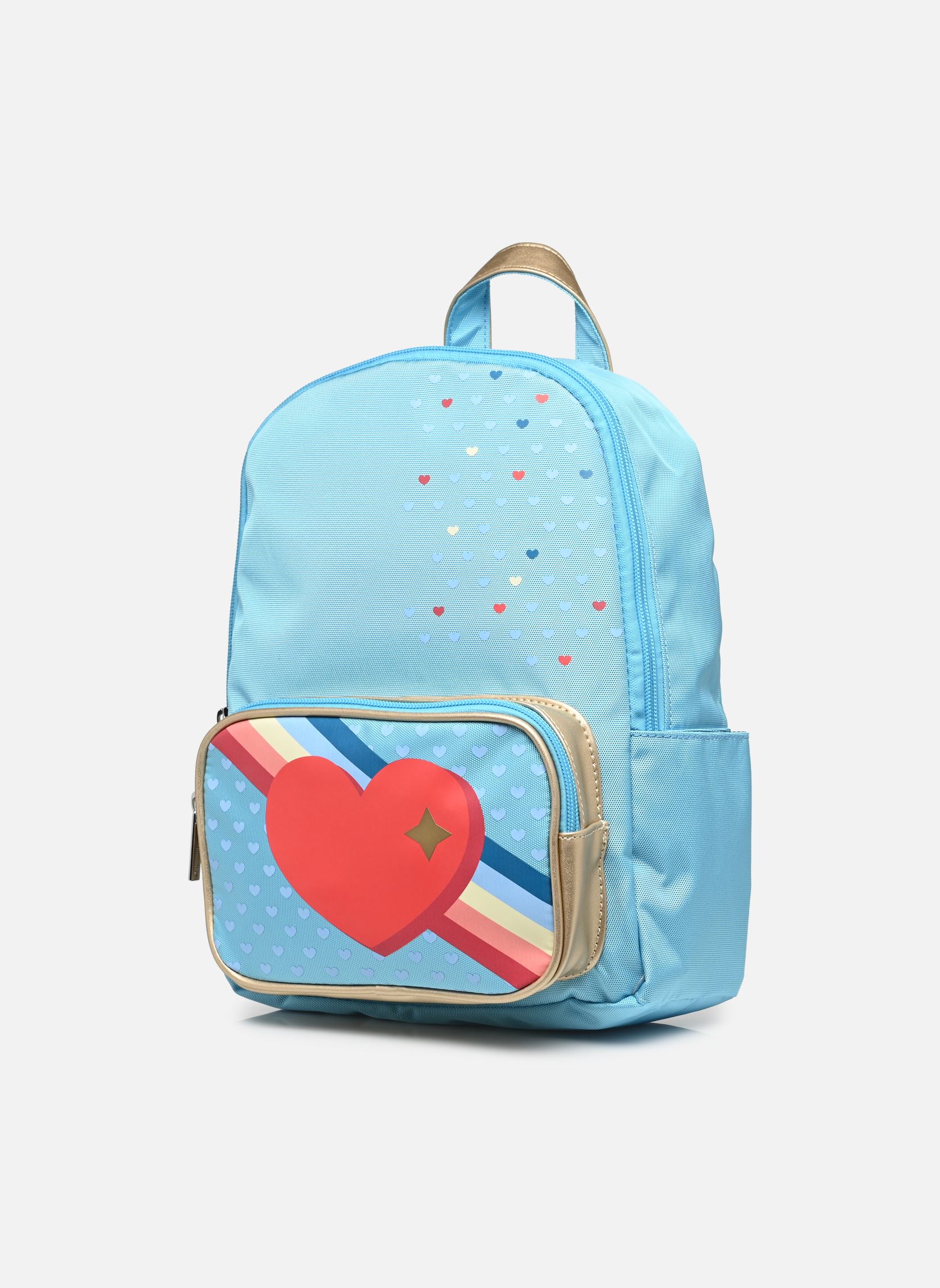 schooltassen Sac à dos meisjes blauw Caramel & Cie schooltassen Sac à dos meisjes blauw Coeur Rainbow