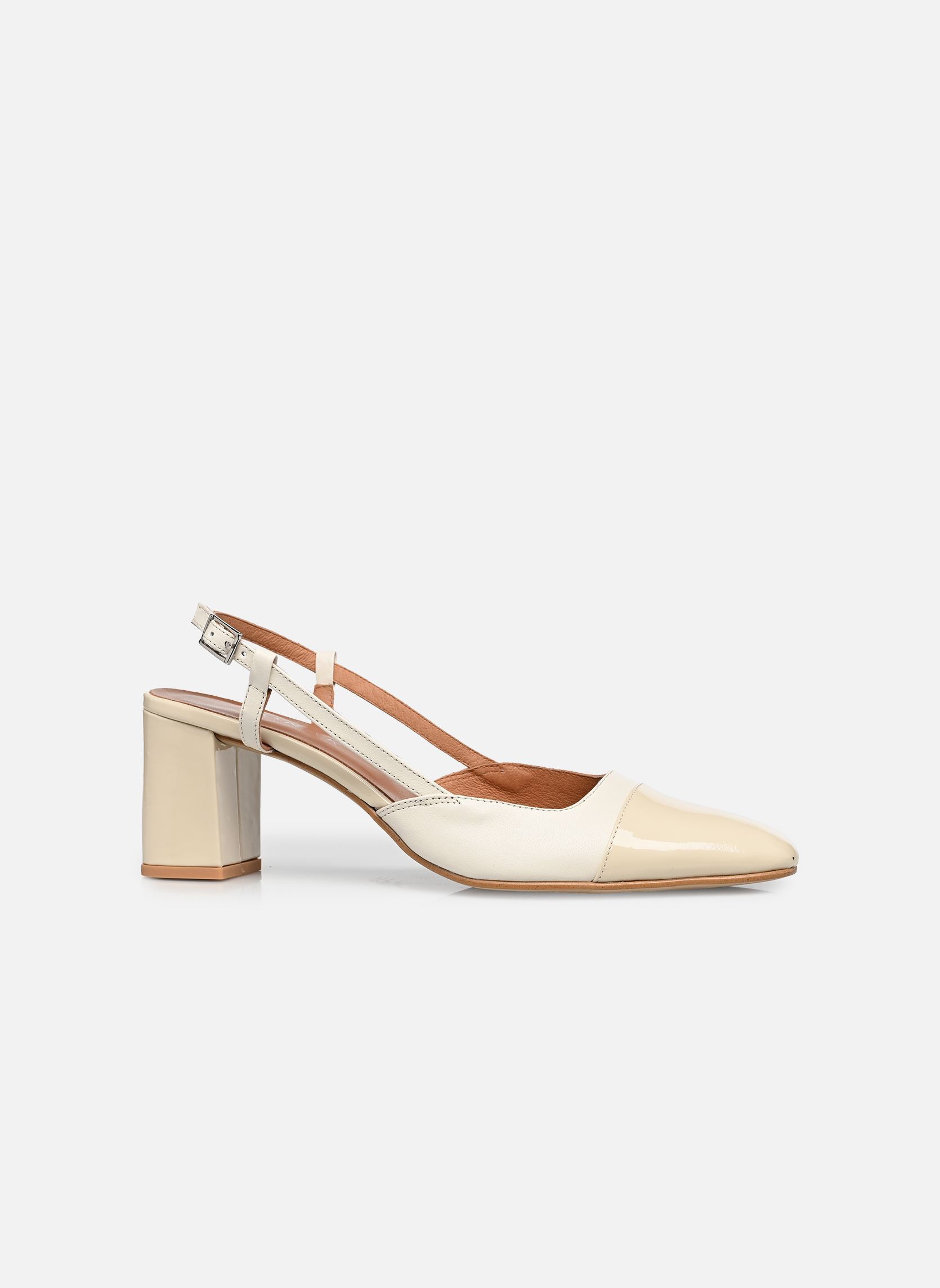 Slingback pumps DHAPOP dames wit Jonak Slingback pumps DHAPOP dames wit VERNIS/CUIR ECRU/ECRU