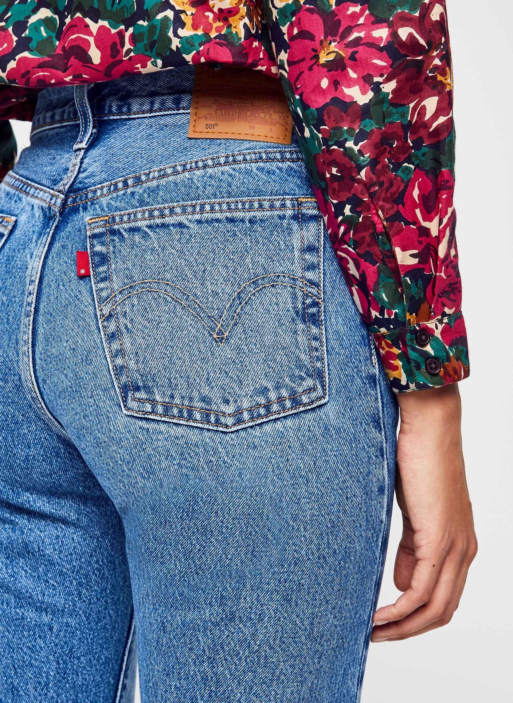 Jeans droit 501® Crop femme bleu Levi's Jeans droit 501® Crop femme bleu MEDIUM INDIGO WORN IN