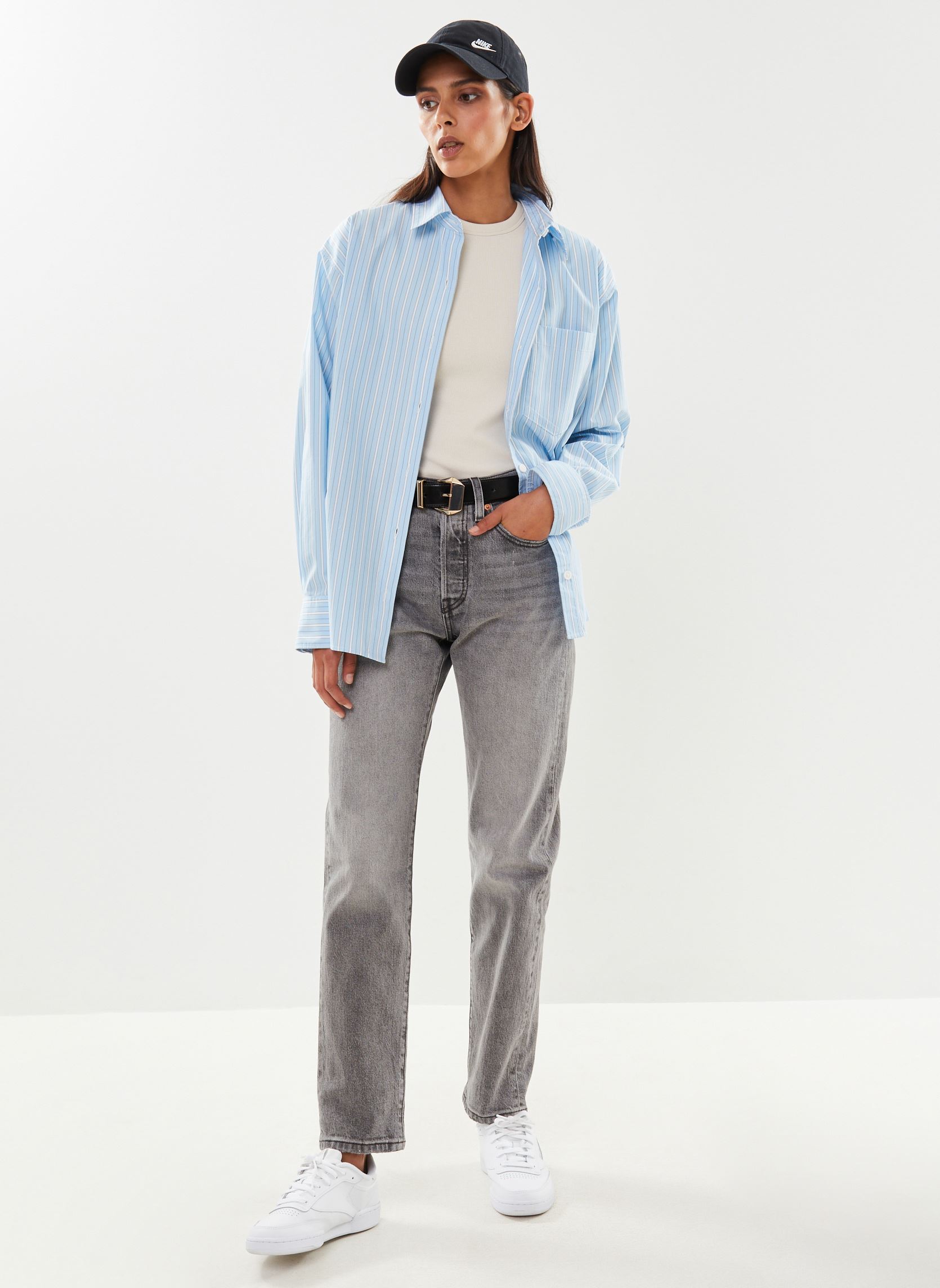Jeans droit 501® Crop femme gris Levi's Jeans droit 501® Crop femme gris WORN IN
