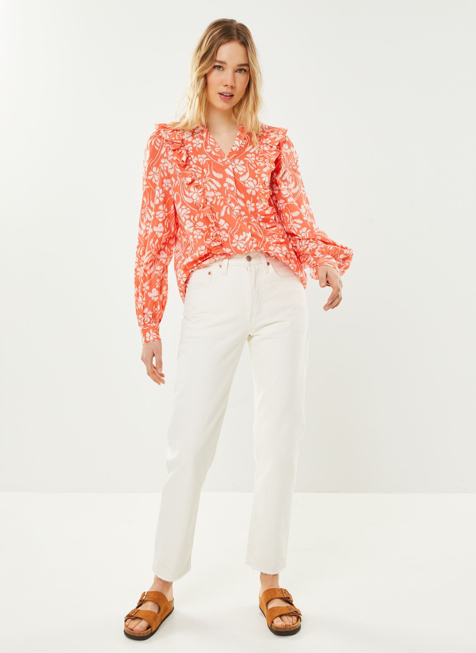 Rechte jeans / Straight Leg Jeans 501® Crop dames wit Levi's Rechte jeans / Straight Leg Jeans 501® Crop dames wit ECRU BOOPER NO DAMAG