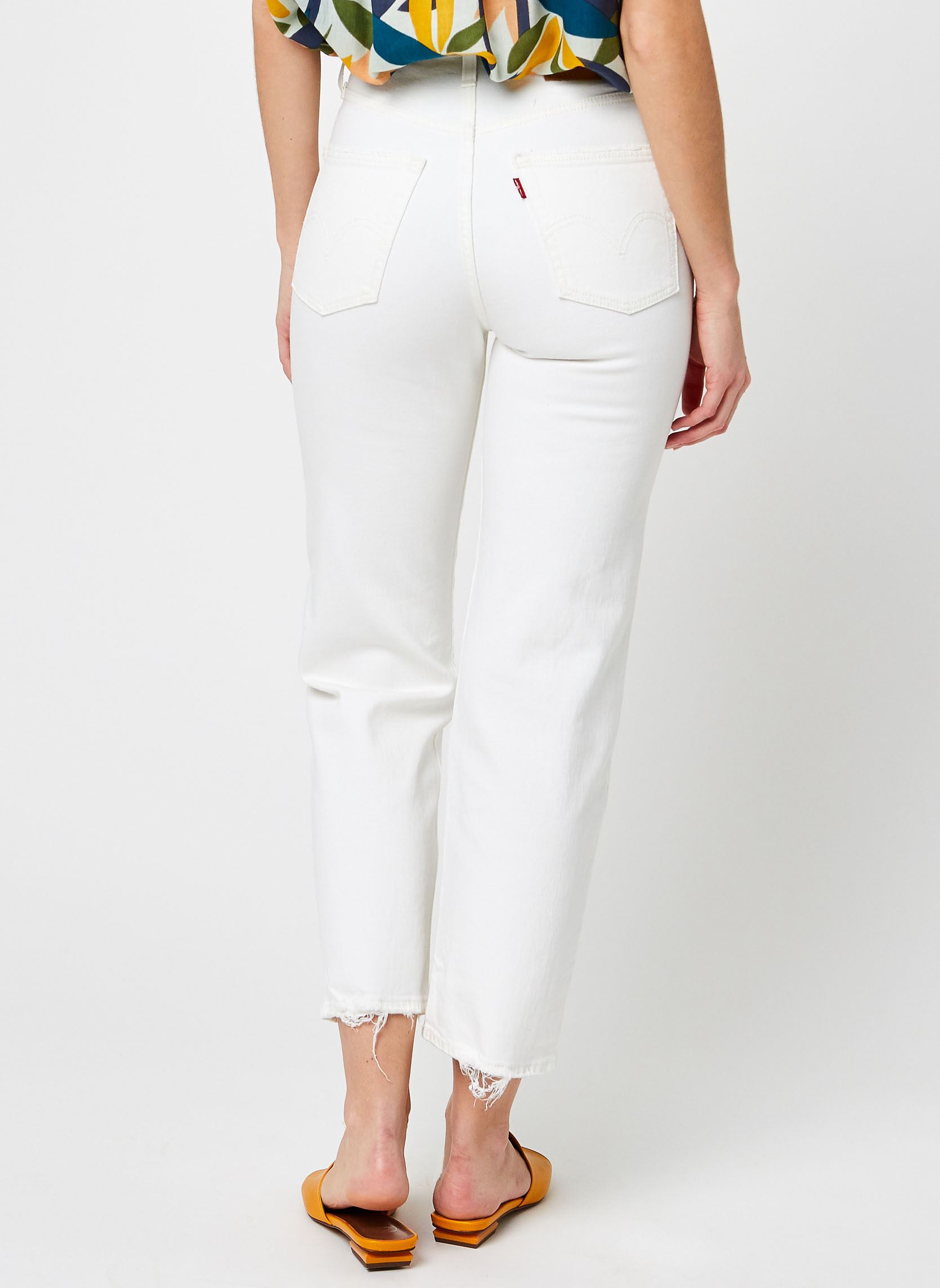 Rechte jeans / Straight Leg Jeans Ribcage Straight Ankle dames wit Levi's Rechte jeans / Straight Leg Jeans Ribcage Straight Ankle dames wit CLOUD OVER