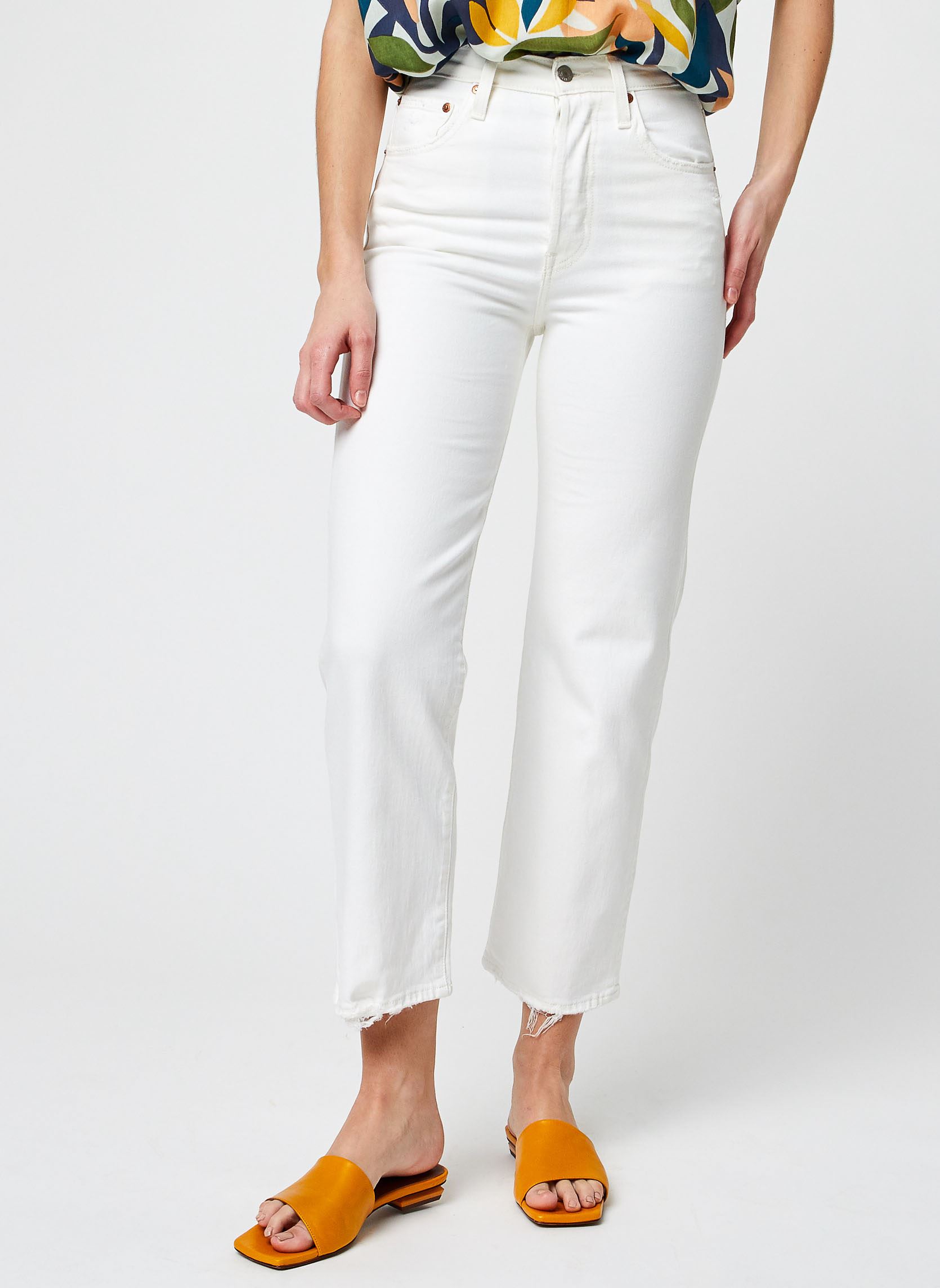 Rechte jeans / Straight Leg Jeans Ribcage Straight Ankle dames wit Levi's Rechte jeans / Straight Leg Jeans Ribcage Straight Ankle dames wit CLOUD OVER
