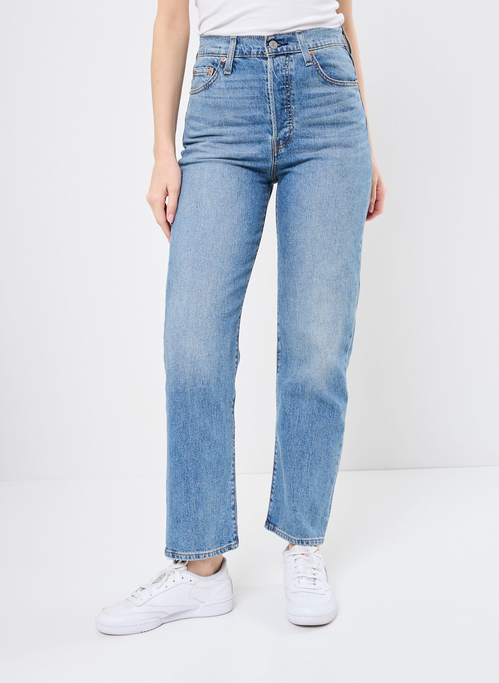 Rechte jeans / Straight Leg Jeans Ribcage Straight Ankle dames blauw Levi's Rechte jeans / Straight Leg Jeans Ribcage Straight Ankle dames blauw COOL INVITE