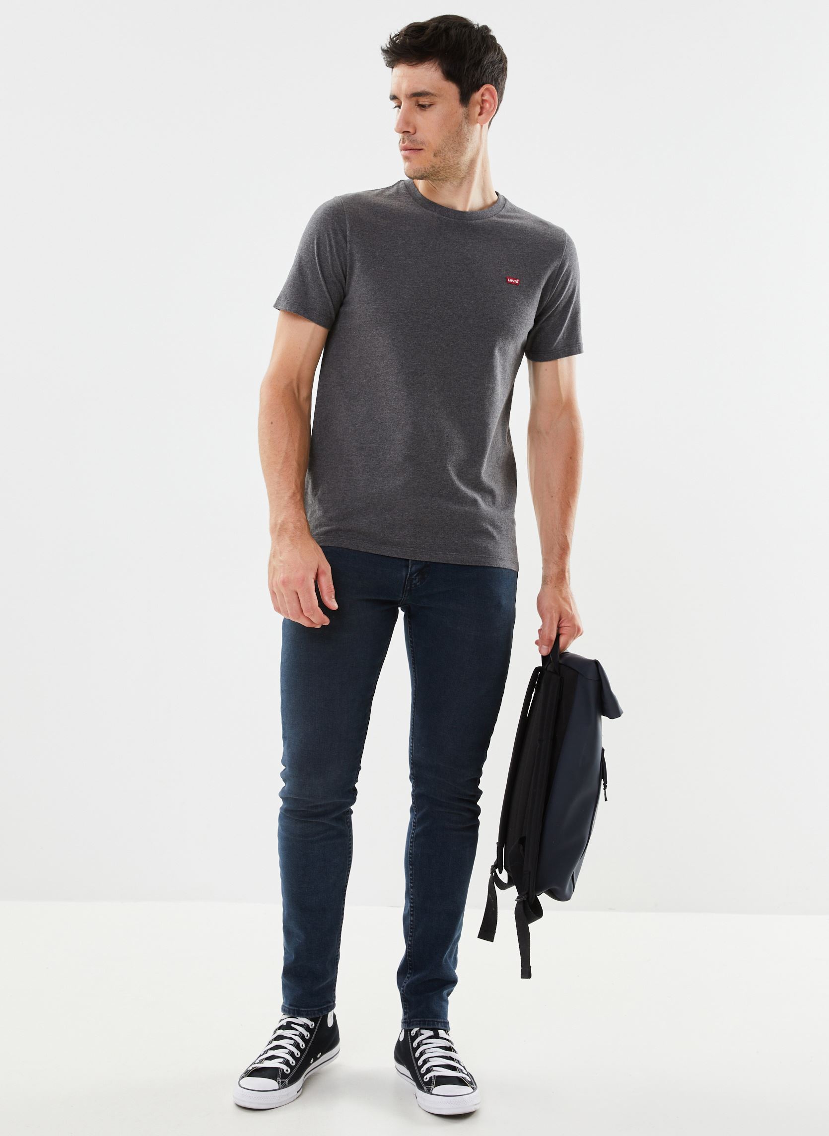 Tee-shirts SS ORIGINAL HM TEE homme gris Levi's Tee-shirts SS ORIGINAL HM TEE homme gris DARK CHARCOAL HEATHER DKR