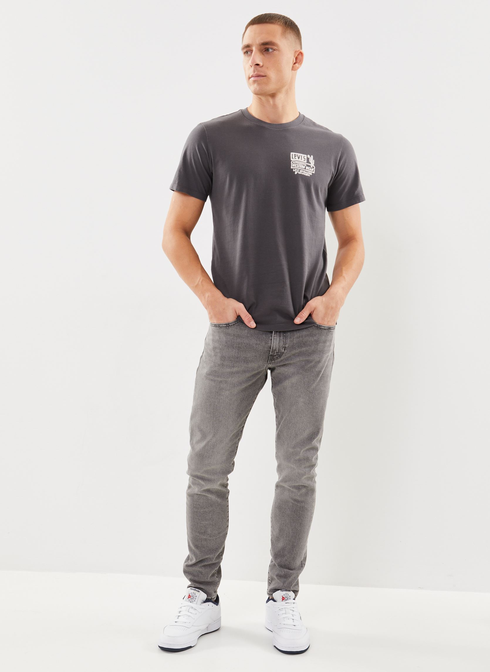 T-Shirts GRAPHIC CREWNECK TEE herren grau Levi's T-Shirts GRAPHIC CREWNECK TEE herren grau Space Cowboy Andesit