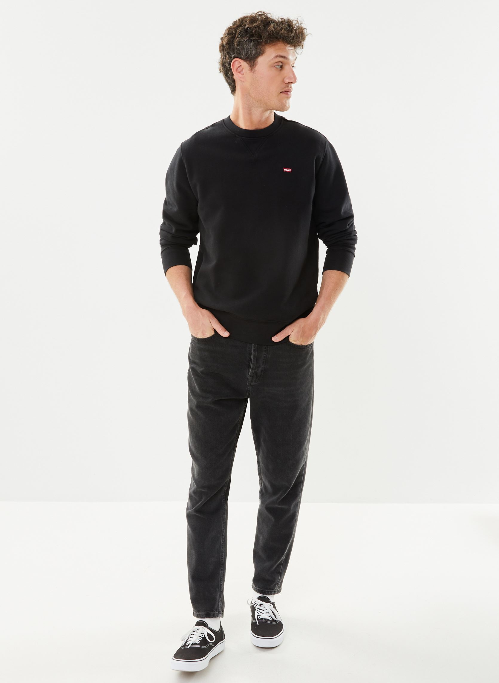 Sweatshirts THE ORIGINAL HM CREW heren zwart Levi's Sweatshirts THE ORIGINAL HM CREW heren zwart MINERAL BLACK