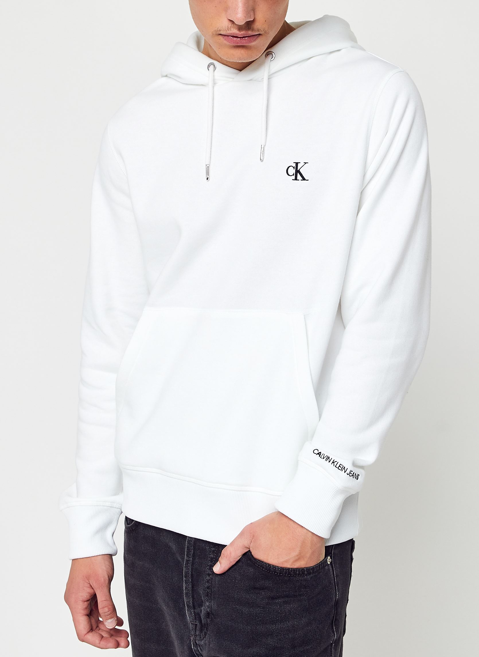 Sweats Ck Essential Hoodie homme blanc Calvin Klein Jeans Sweats Ck Essential Hoodie homme blanc BRIGHT WHITE