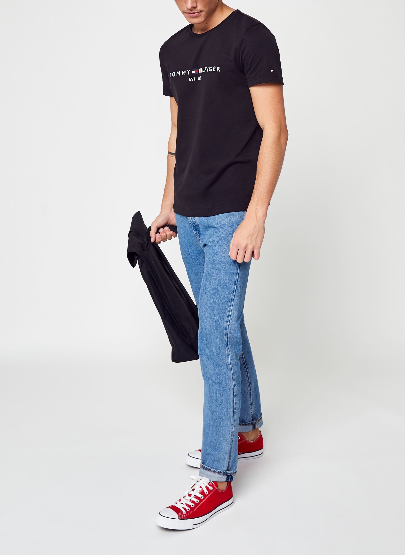 T-Shirts Core Tommy Logo Tee herren schwarz Tommy Hilfiger T-Shirts Core Tommy Logo Tee herren schwarz JET BLACK