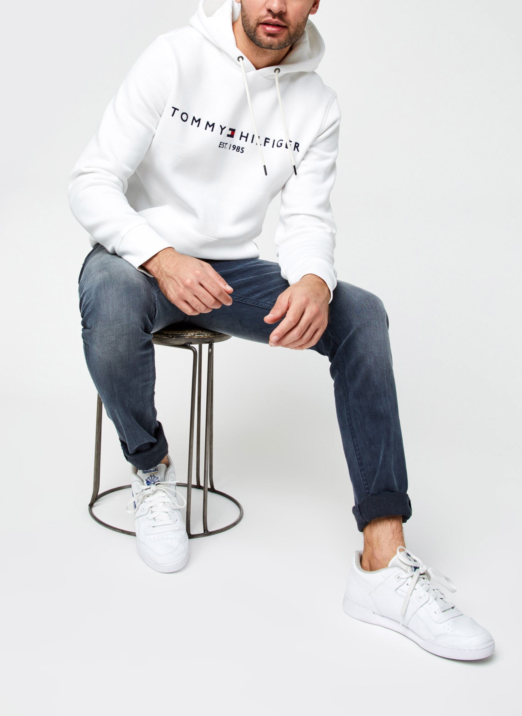 Sweats à capuche Tommy Logo Hoody homme blanc Tommy Hilfiger Sweats à capuche Tommy Logo Hoody homme blanc White