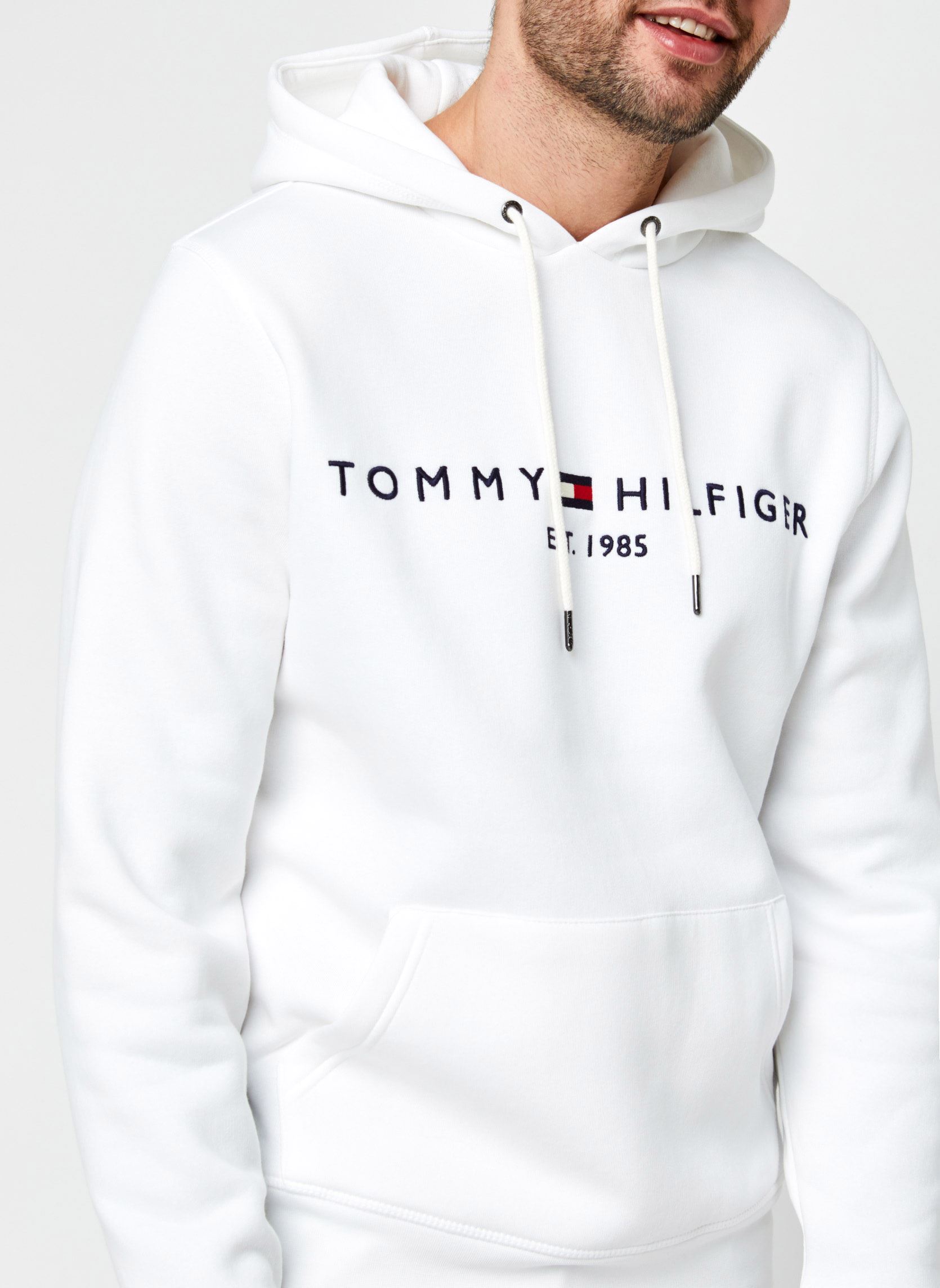 Sweats à capuche Tommy Logo Hoody homme blanc Tommy Hilfiger Sweats à capuche Tommy Logo Hoody homme blanc White