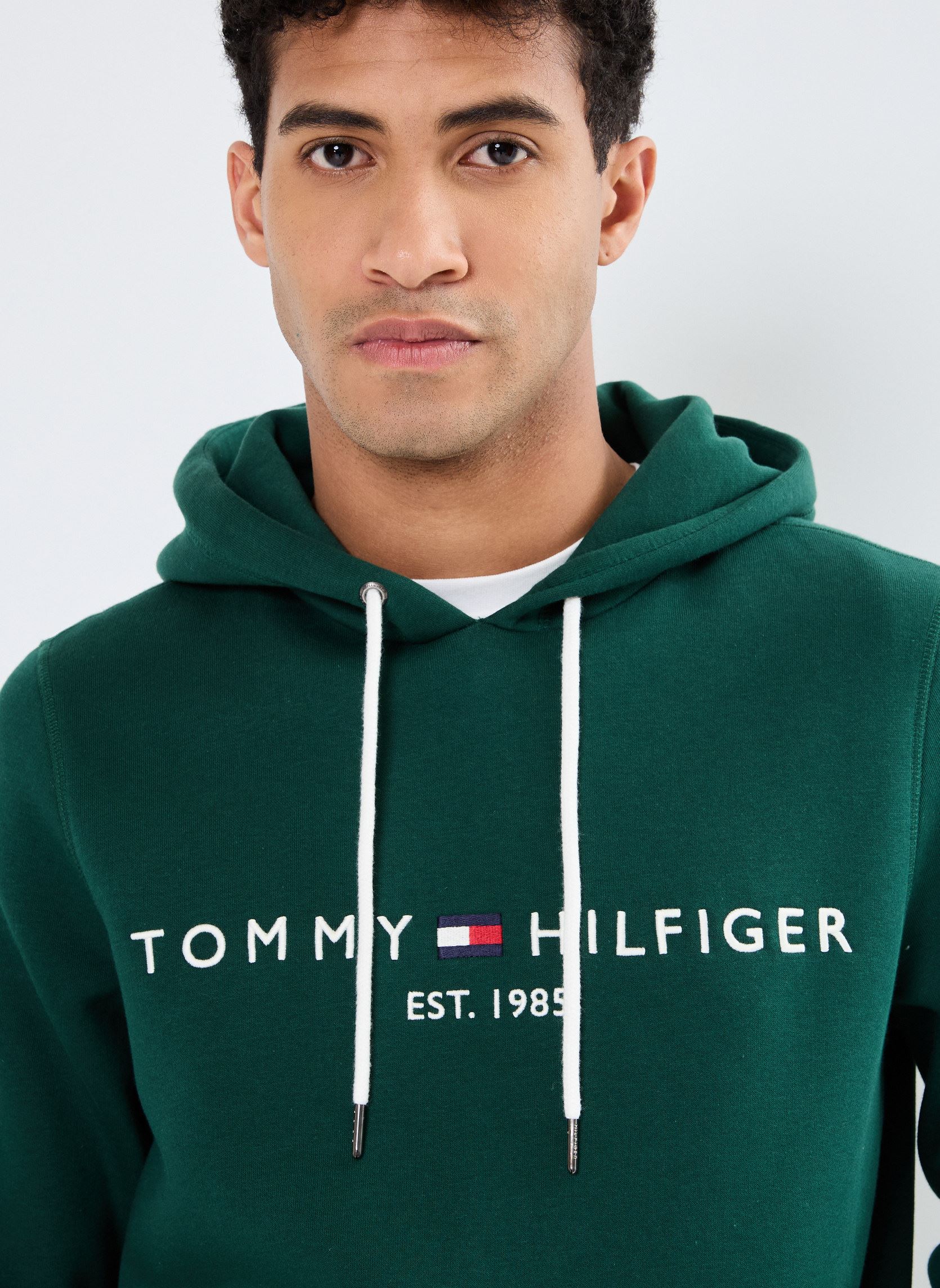 Sweats à capuche Tommy Logo Hoody homme vert Tommy Hilfiger Sweats à capuche Tommy Logo Hoody homme vert ORNAMENTAL GREEN