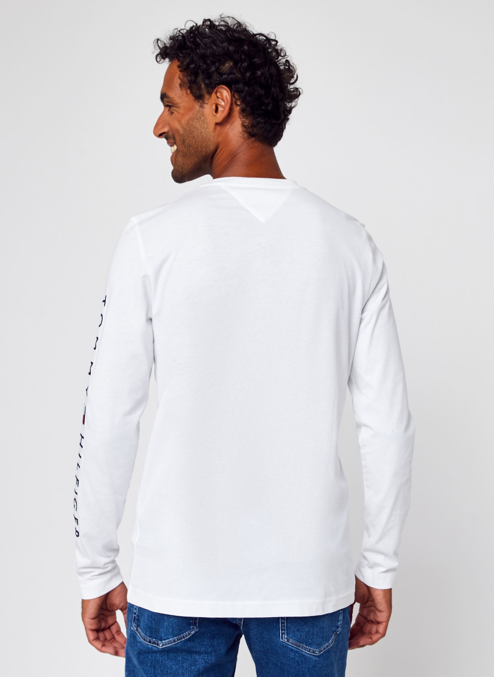 Tee-shirts Tommy Logo Long Sleeve Tee homme blanc Tommy Hilfiger Tee-shirts Tommy Logo Long Sleeve Tee homme blanc YBR WHITE