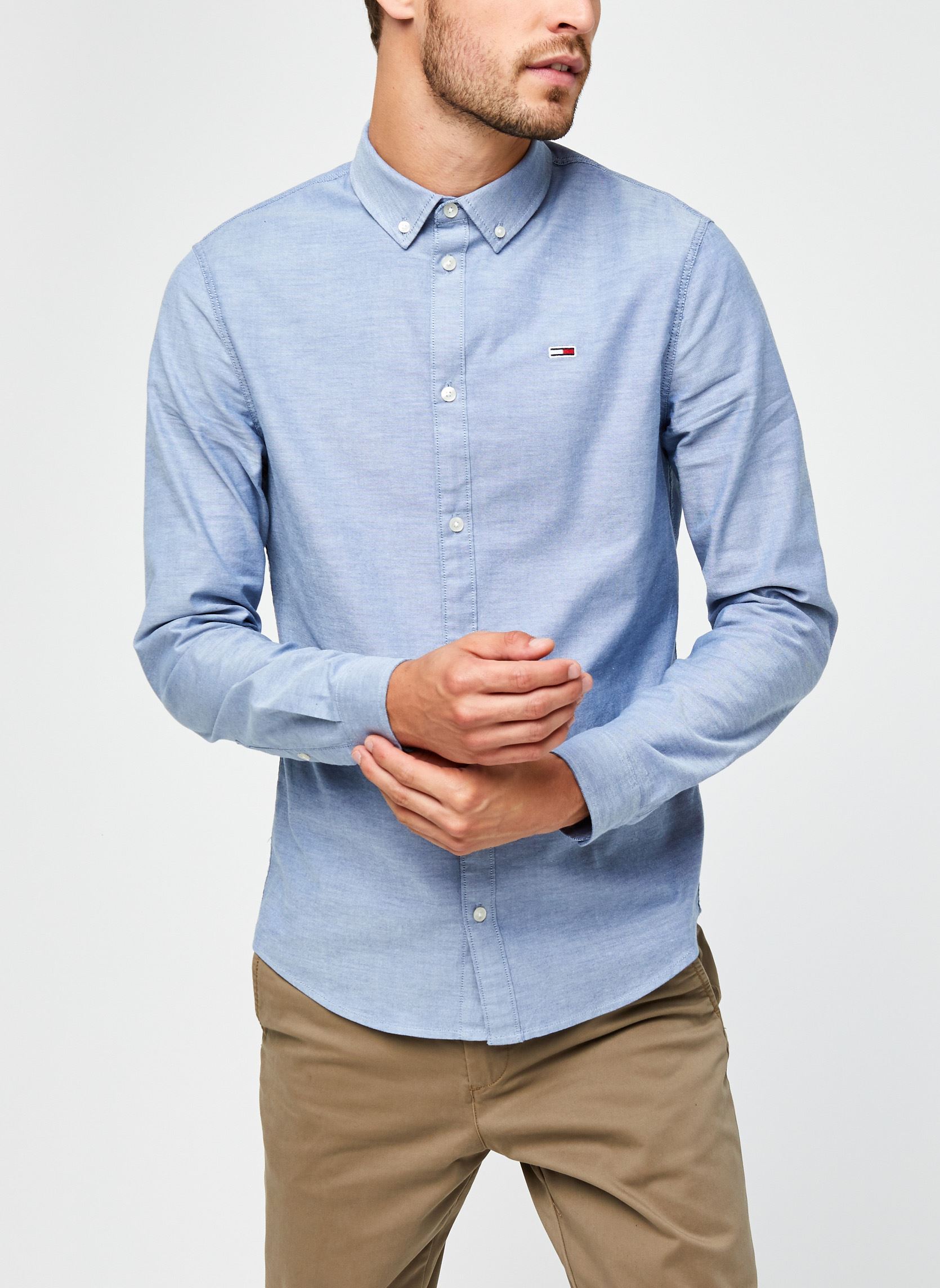 Chemises TJM Slim Stretch Oxford Shirt homme bleu Tommy Jeans Chemises TJM Slim Stretch Oxford Shirt homme bleu C87 TWILIGHT NAVY